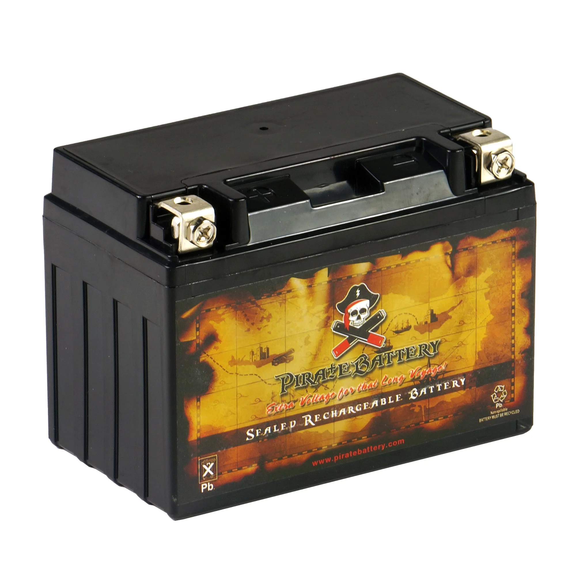 Pirate Battery YTX12-BS (12-BS 12 Volt,10 Ah, 180 CCA) Atv Battery for Polaris 200cc Phoenix Sawtooth 2008