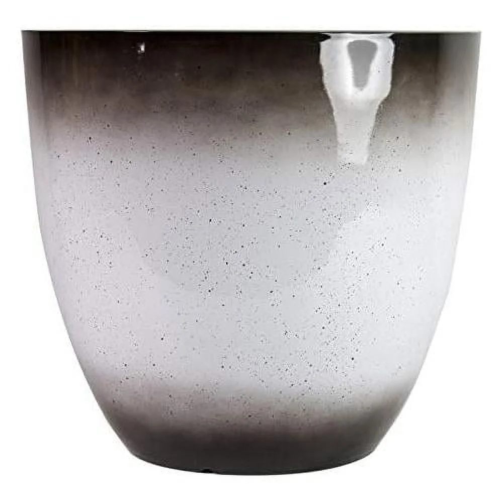 Large Egg Shaped Planter - Modern Indoor & Outdoor Decorative Flower Pot/Box (15 Inch, Brown To White W/Specs)