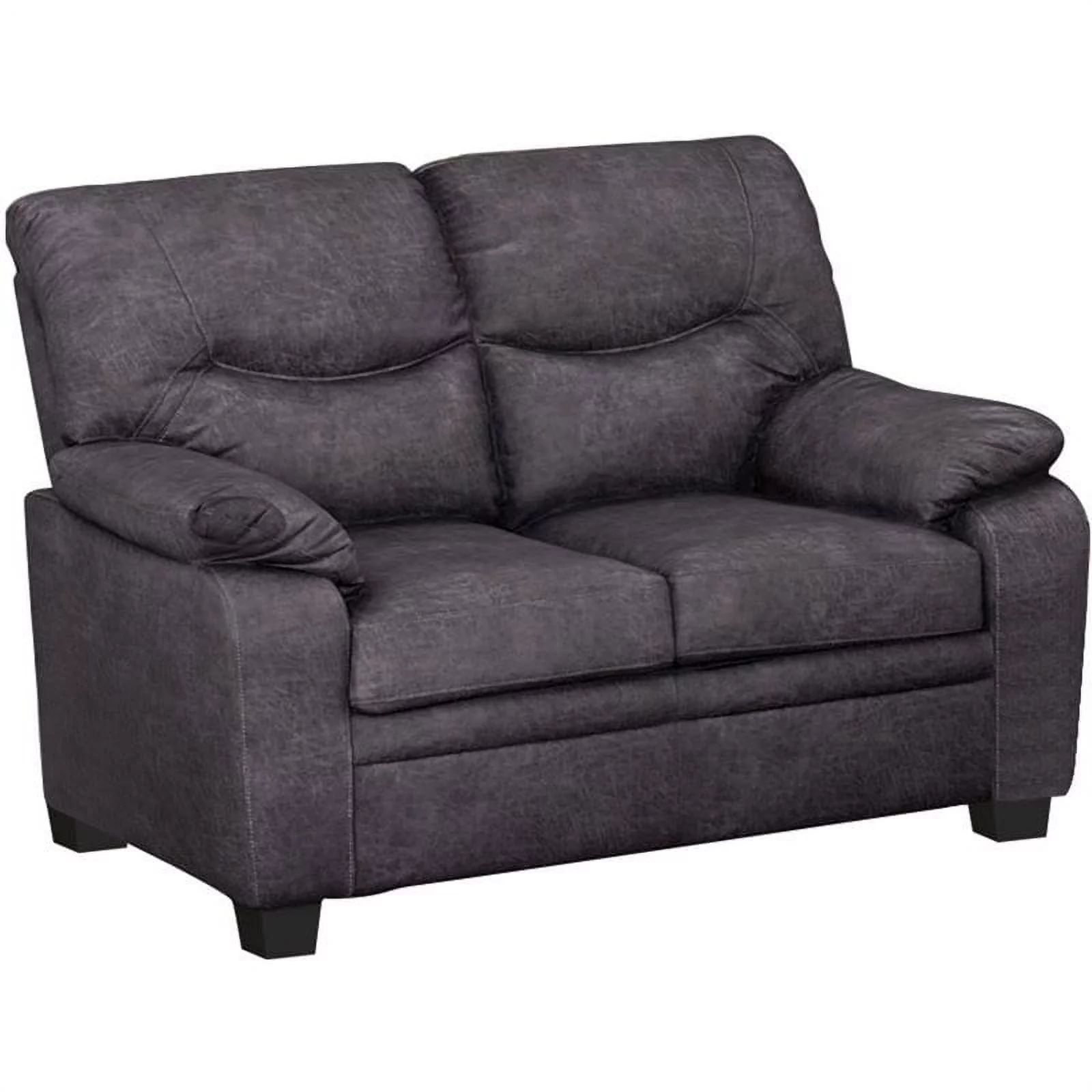 Home Square 2 Piece Set with Upholstered Sofa & Upholstered Loveseat in Charcoal