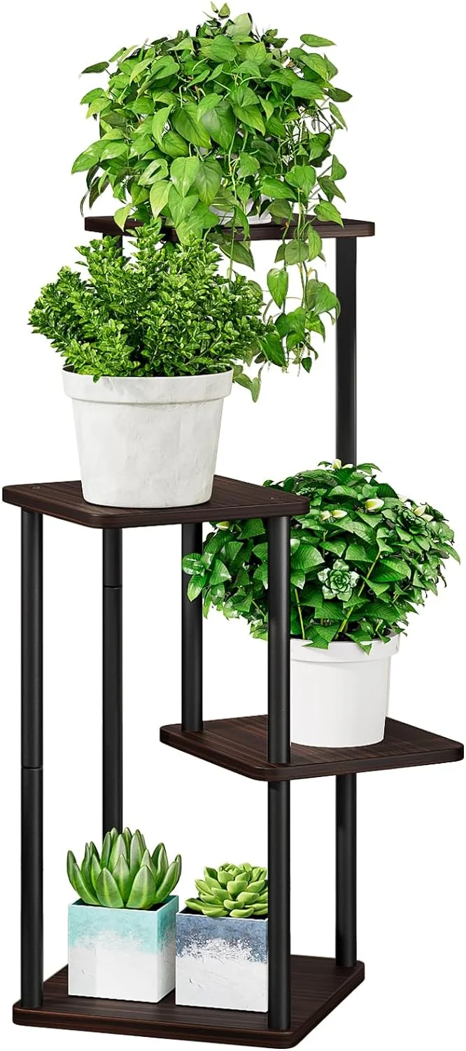 Plant Stand 7 Tier Indoor Metal Flower Shelf for Multiple Plants Corner Tall Flower Holders for Patio Garden Living Room Balcony Bedroom, Black (7 Tier-Black)