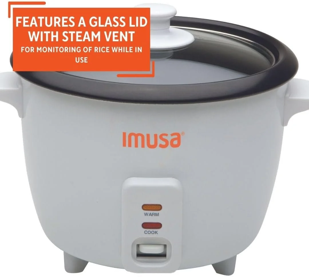 IMUSA USA GAU-00012 Electric NonStick Rice Cooker 5-Cup (Uncooked) 10-Cup (Cooked), White
