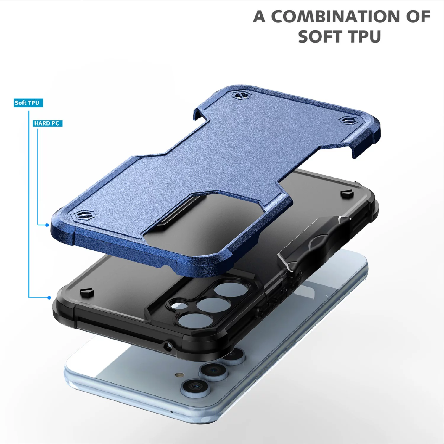 ELEHOLD Heavy Duty Case for Samsung Galaxy A54 5G Military Grade Drop Protection Shockproof Rugged Protective Armor Case,Black