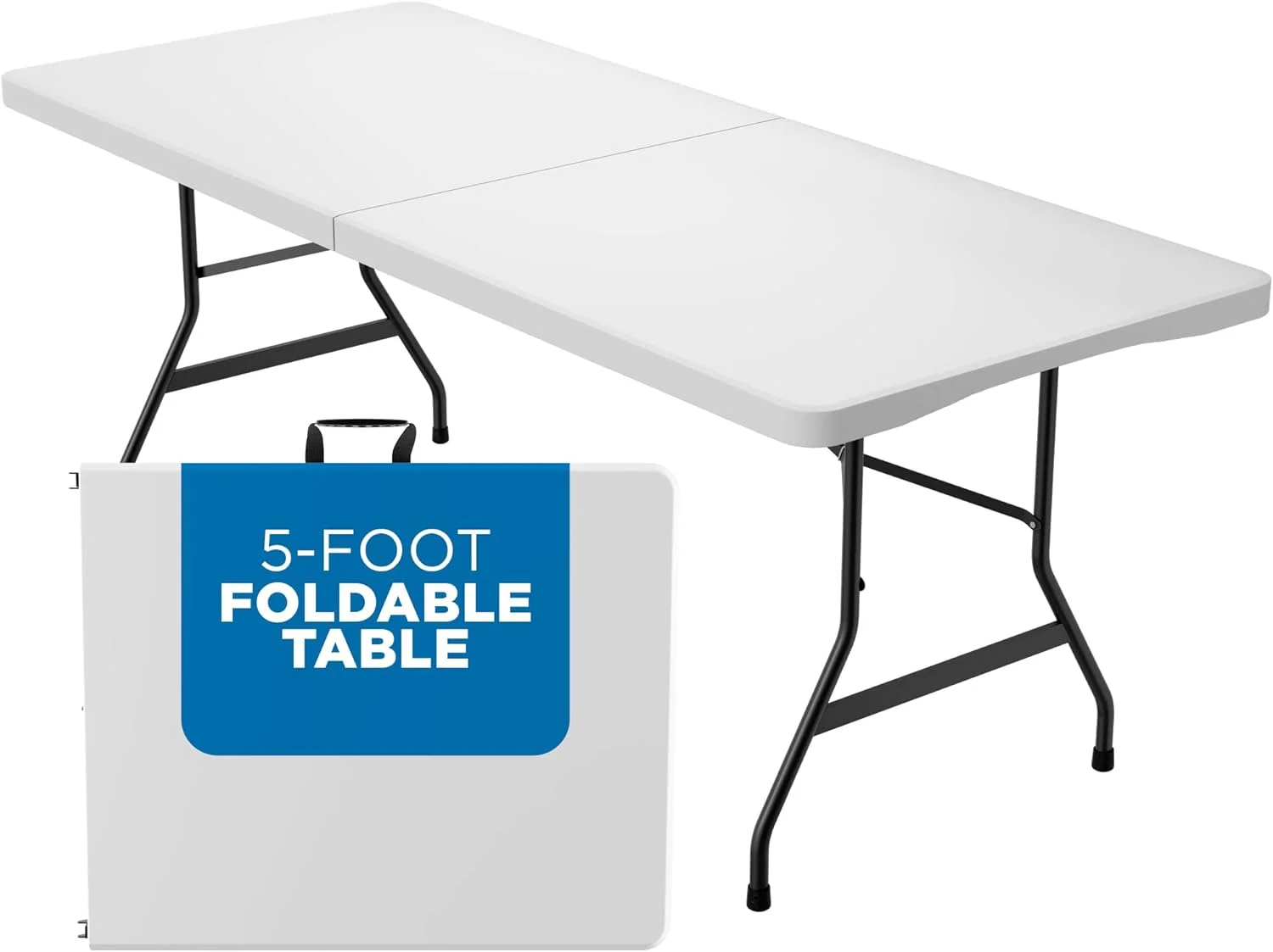 Folding Table 6-Foot X 30 inch, White Plastic