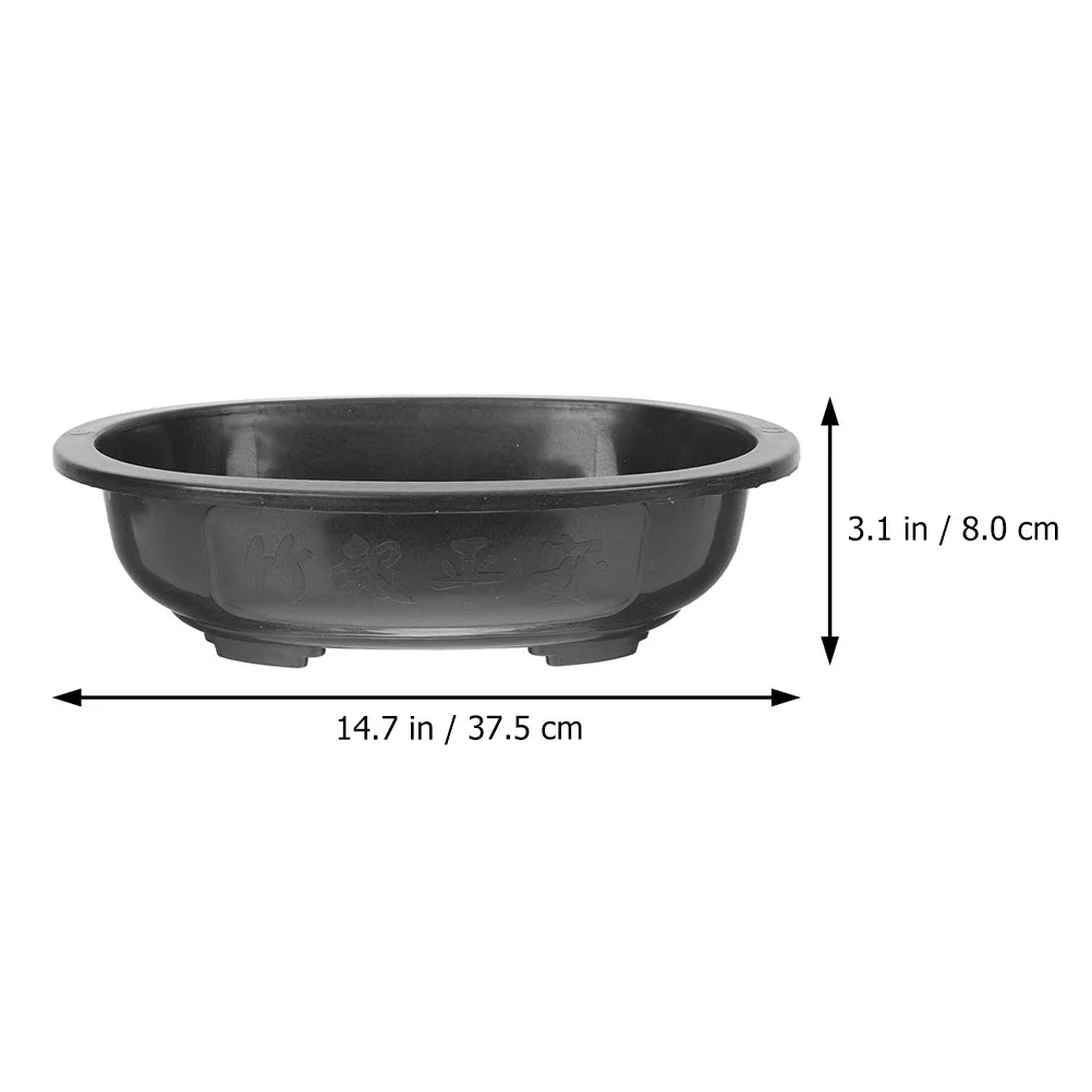 6pcs Plastic Flowerpots Decorative Gardening Large Oval Bonsai Planting Pots