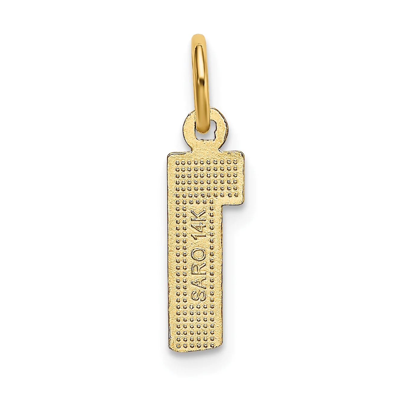 Carat in Karats 10K Yellow Gold Casted Small Diamond-Cut Number 1 Pendant Charm (20mm x 4mm) With 14K Yellow Gold Lightweight Rope Chain Necklace 20''