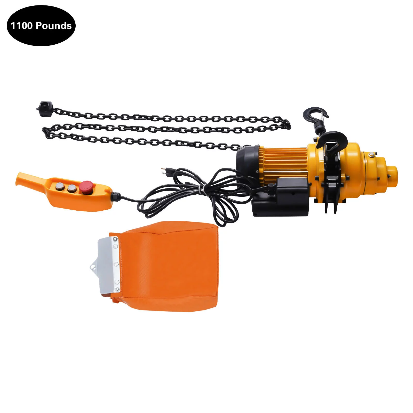1/2Ton 1300W Electric Chain Hoist 1100Lb 13Ft Lifting Chain Hoist w/Wired Remote Control