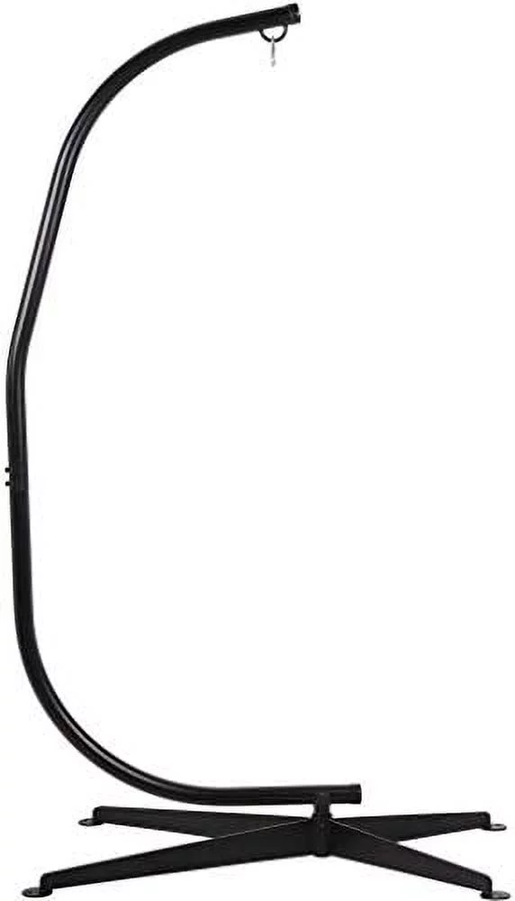 Heavy Duty Metal Hanging Hammock C-Stand for Chair, Porch Swing WWeather-Resistant Finish, Offset Base, 360-DEGREE Rotation (c01)
