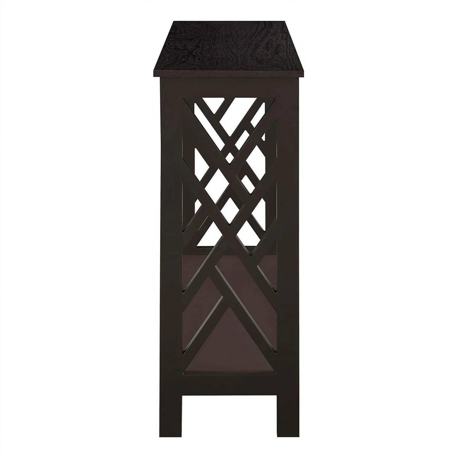 Pemberly Row Console Table with Shelf in Espresso Wood Finish