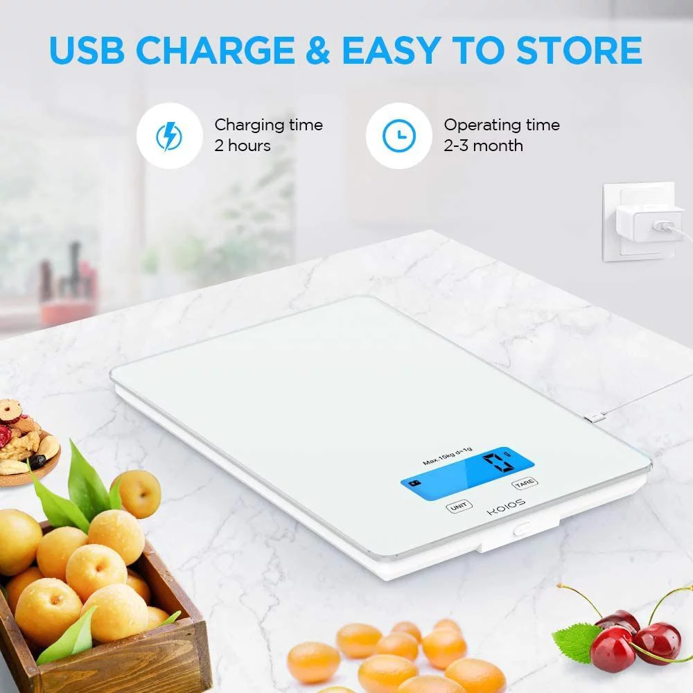 Cozy Buy Online KOIOS USB Rechargeable Food Kitchen Scale Digital Weight Grams