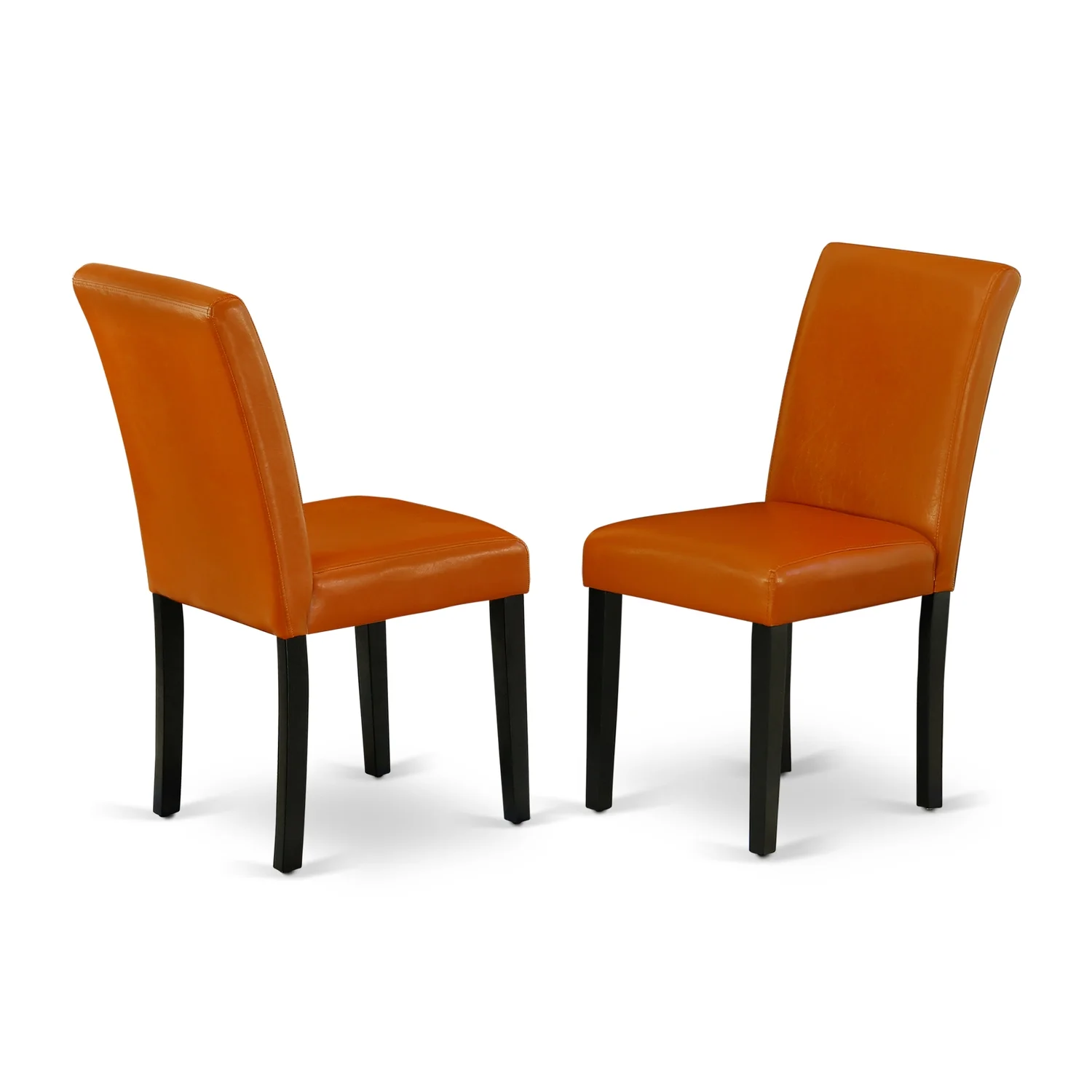 East West Furniture Weston 7-piece Wood Dining Set in Black/Baked Bean