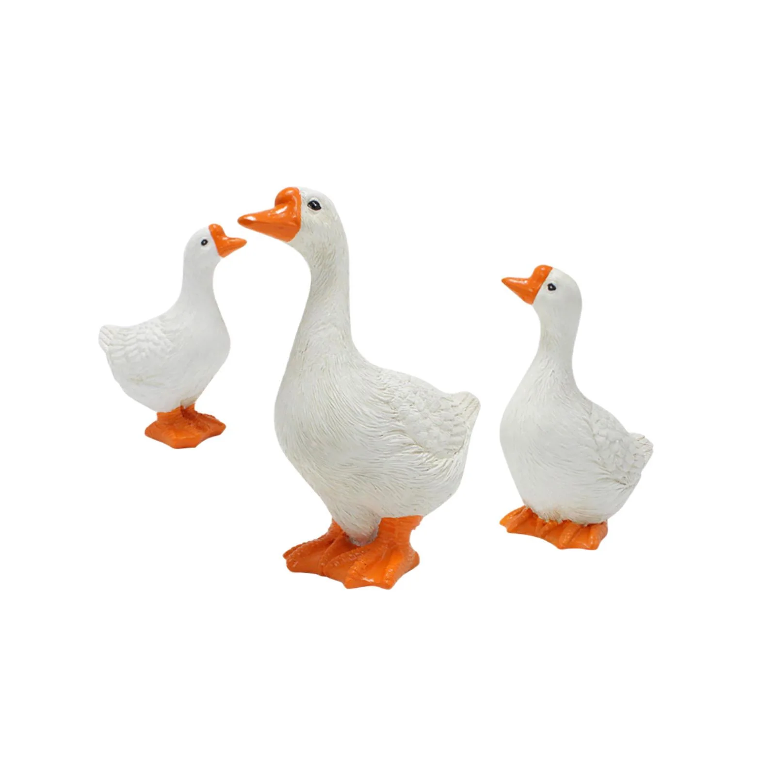 simhoa Goose Sculpture Cute Resin Goose Statue Simulation Funny Ornament Animal Figurine for Indoor Outdoor Living Room Shelf Office