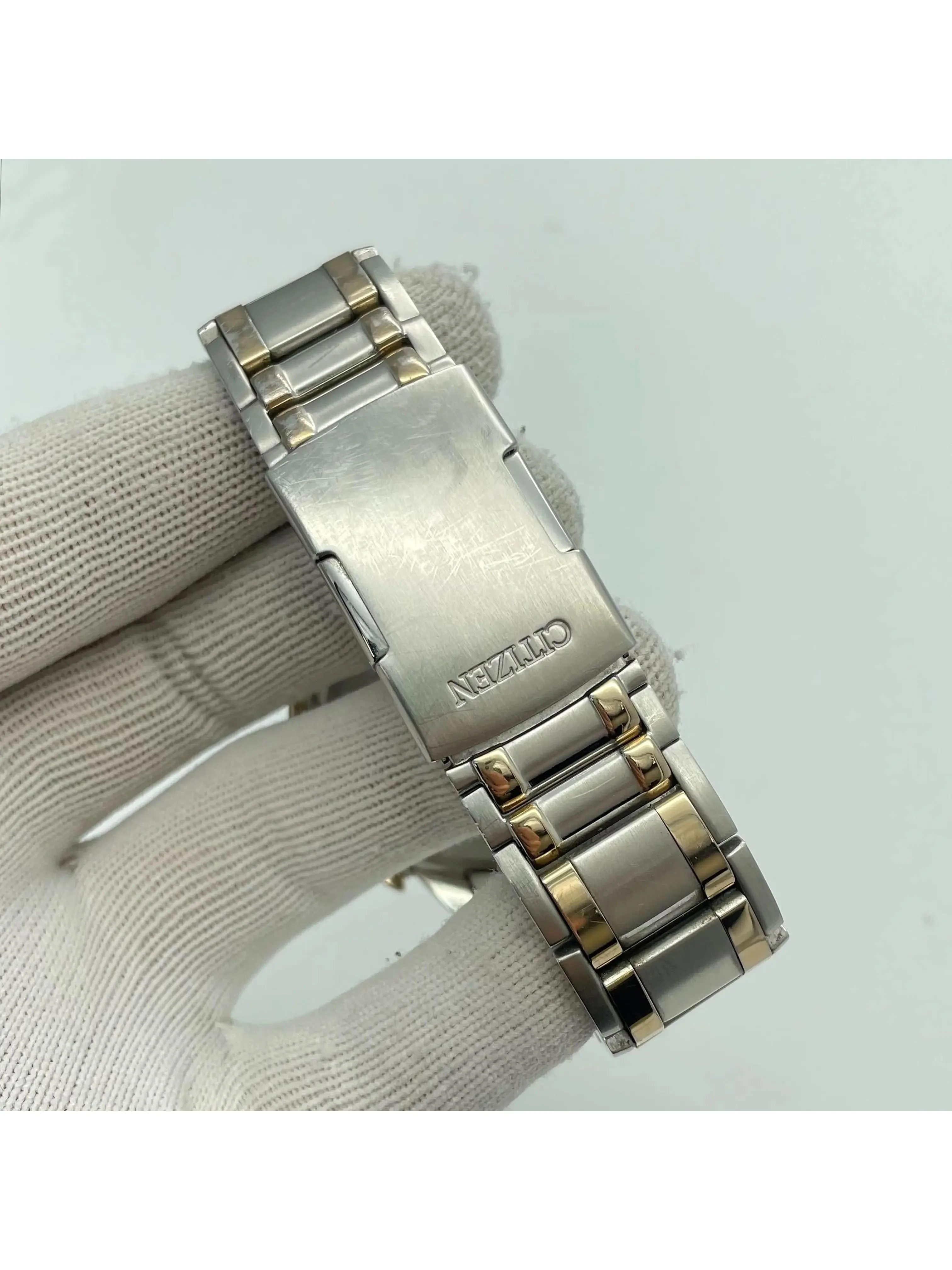 Citizen Eco-drive Two-Tone Stainless Steel Atomic Quartz Mens Watch AT4109-54E