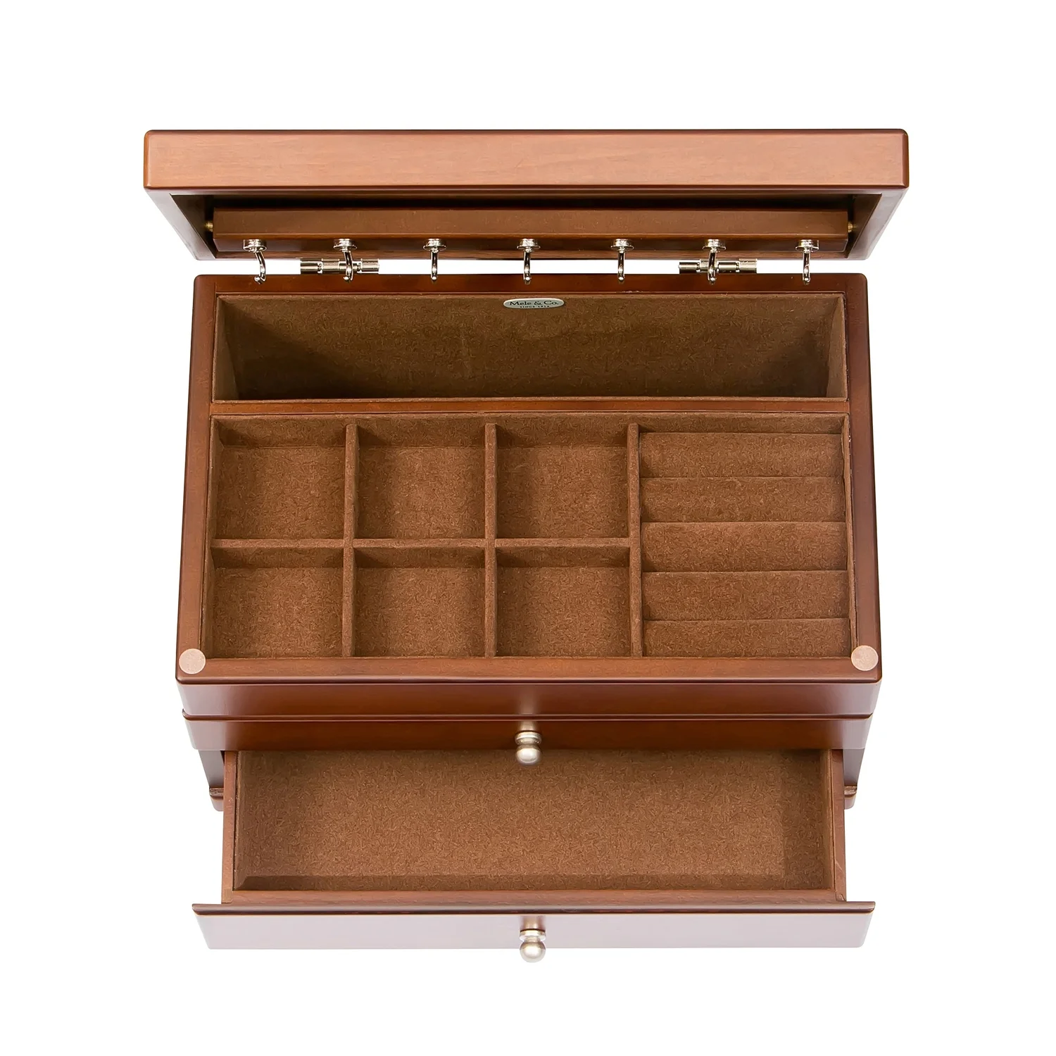 Mele & Co. Brisbane Wooden Jewelry Box in Walnut Finish