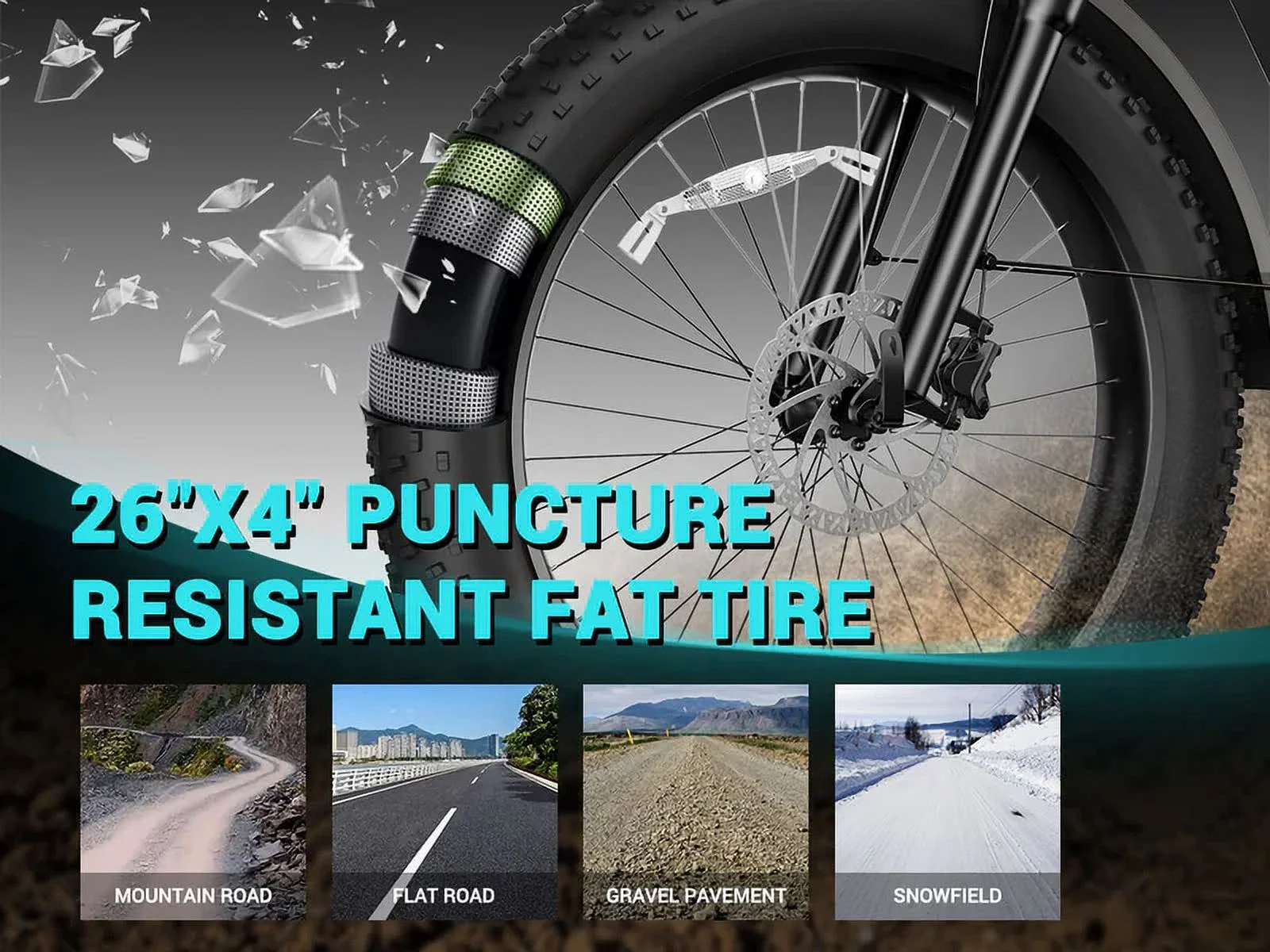 TST Dreamer 1300W Electric Bike, 26