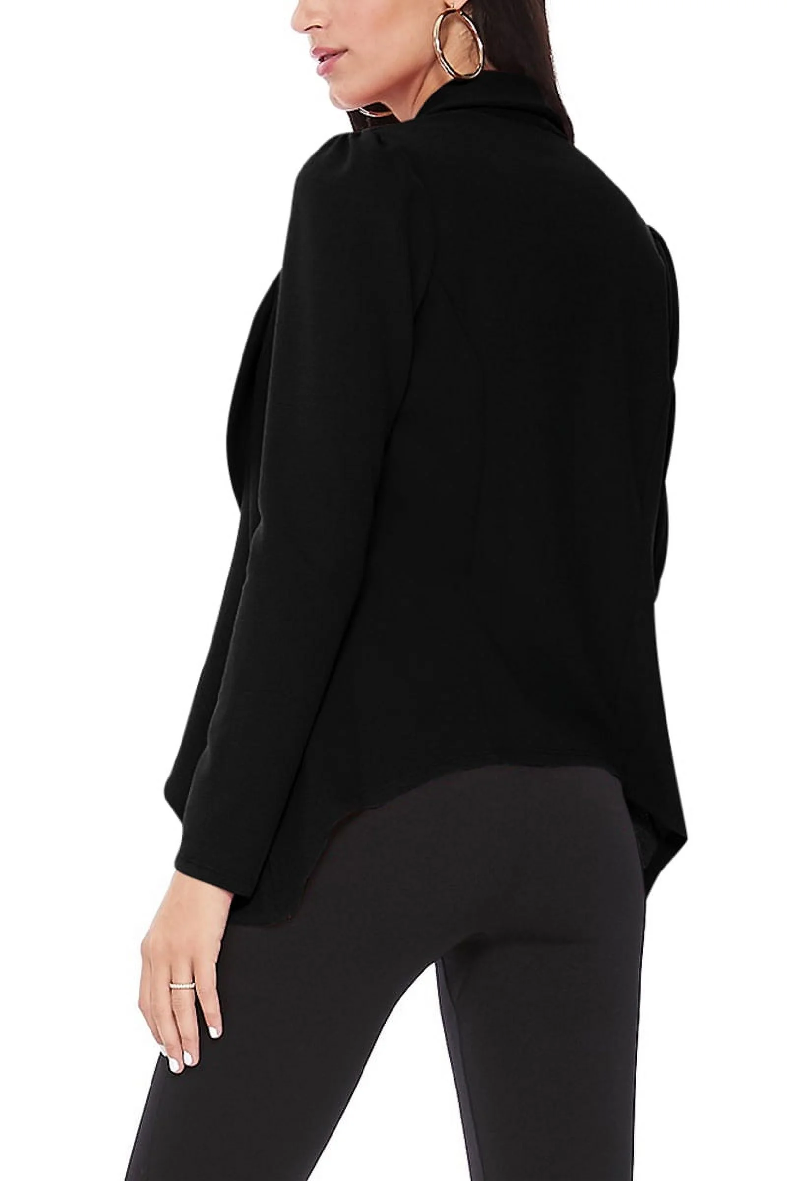 Women's Casual Long Sleeves Open Front Office Wear Solid Blazer Jacket S-3XL Made in USA