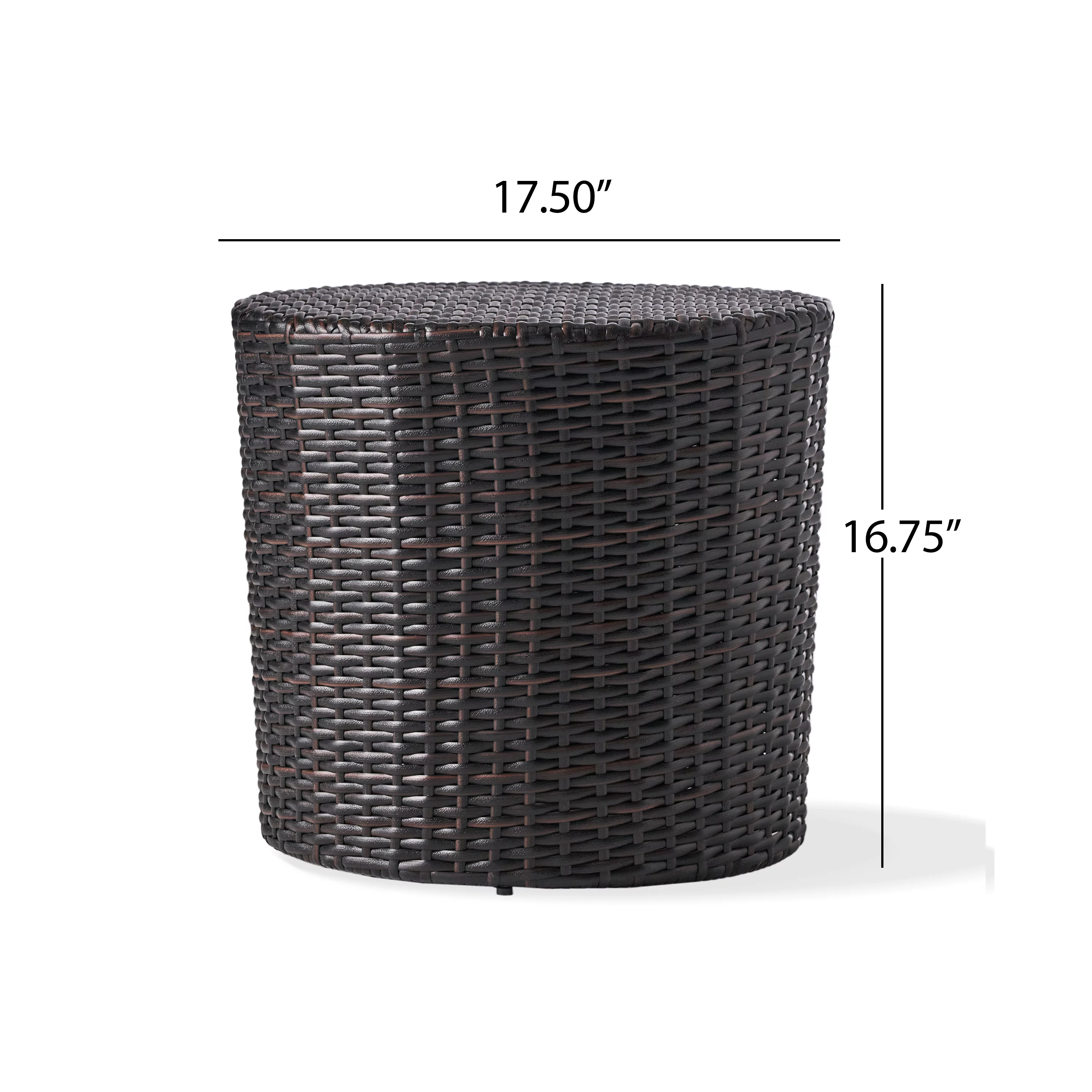 Mogul Round Wicker Barrel Side Table, Multibrown