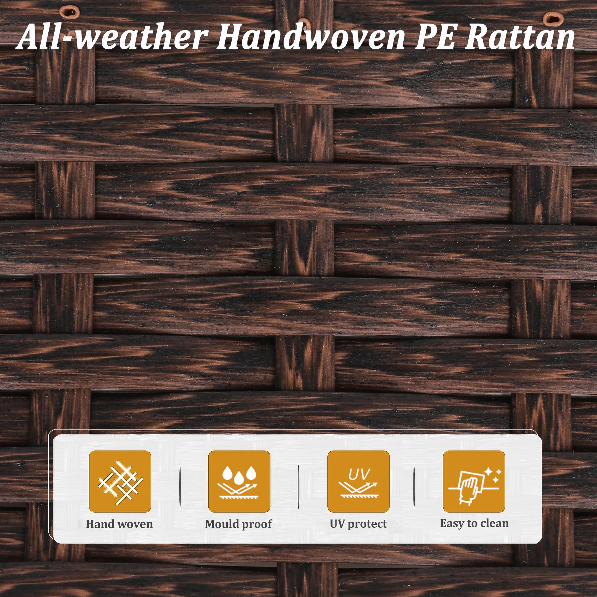 Royalcraft 7 Pieces Outdoor Sectional Sofa Set All-Weather Rattan Conversation Set with Table, Beige