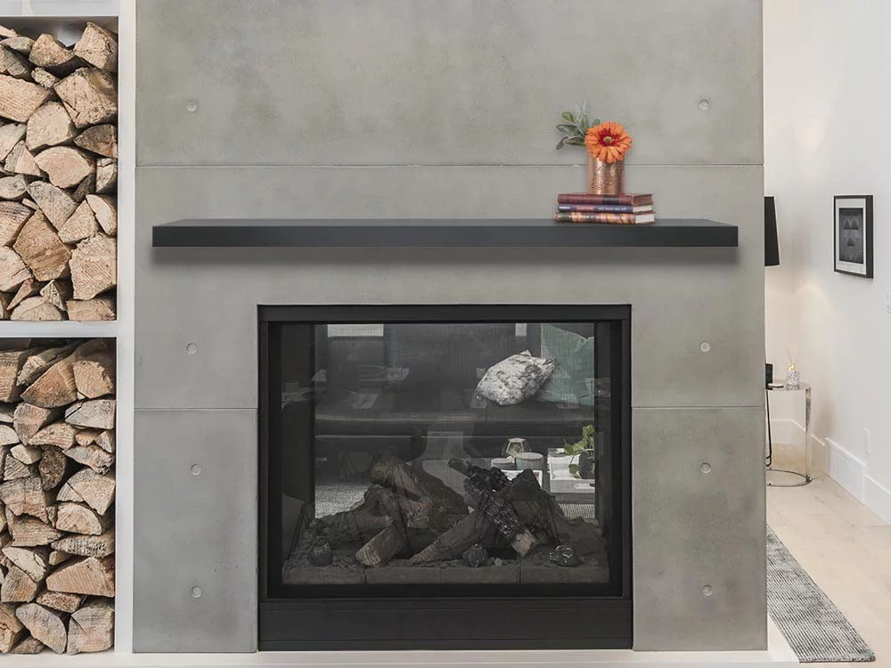 Pilgrim Home and Hearth Titus 52-Inch Metal Fireplace Mantel Shelf in Shadow Iron