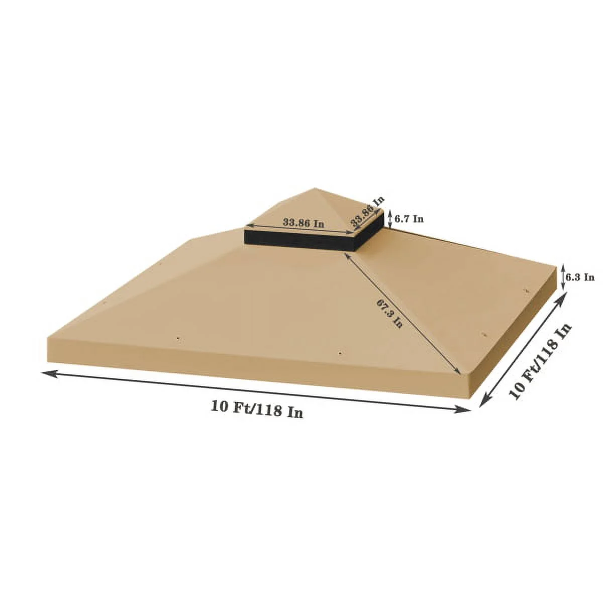10 x 10 Ft Double Tiered Gazebo Replacement Top Cover