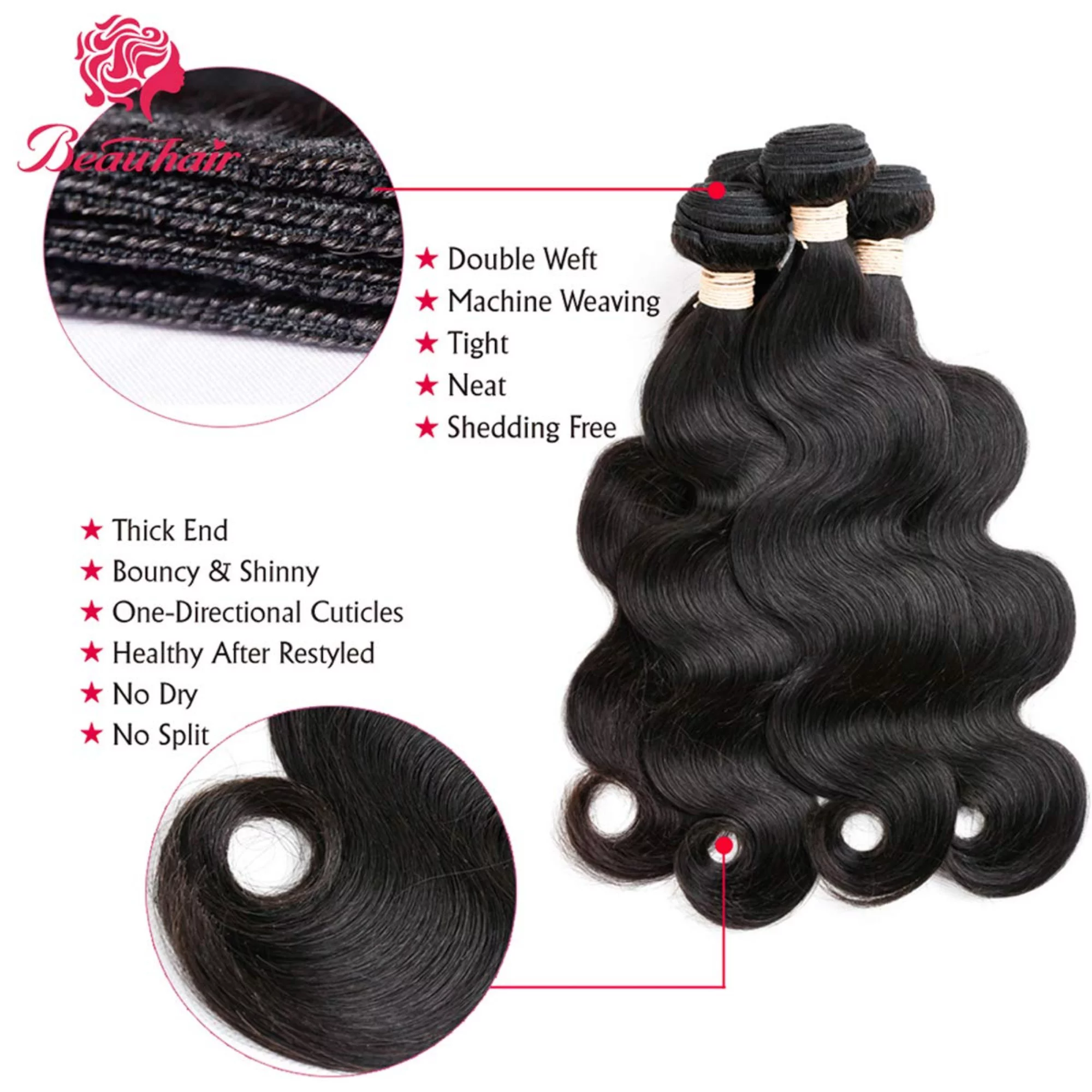 Human Hair Bundles (20 22 24+20) Body Wave Bundles with Closure Human Hair 3 Bundles with 4x1 T Part Brazilian Virgin Lace Closure Black Weave Hair Bundles 100% Unprocessed Natural Color