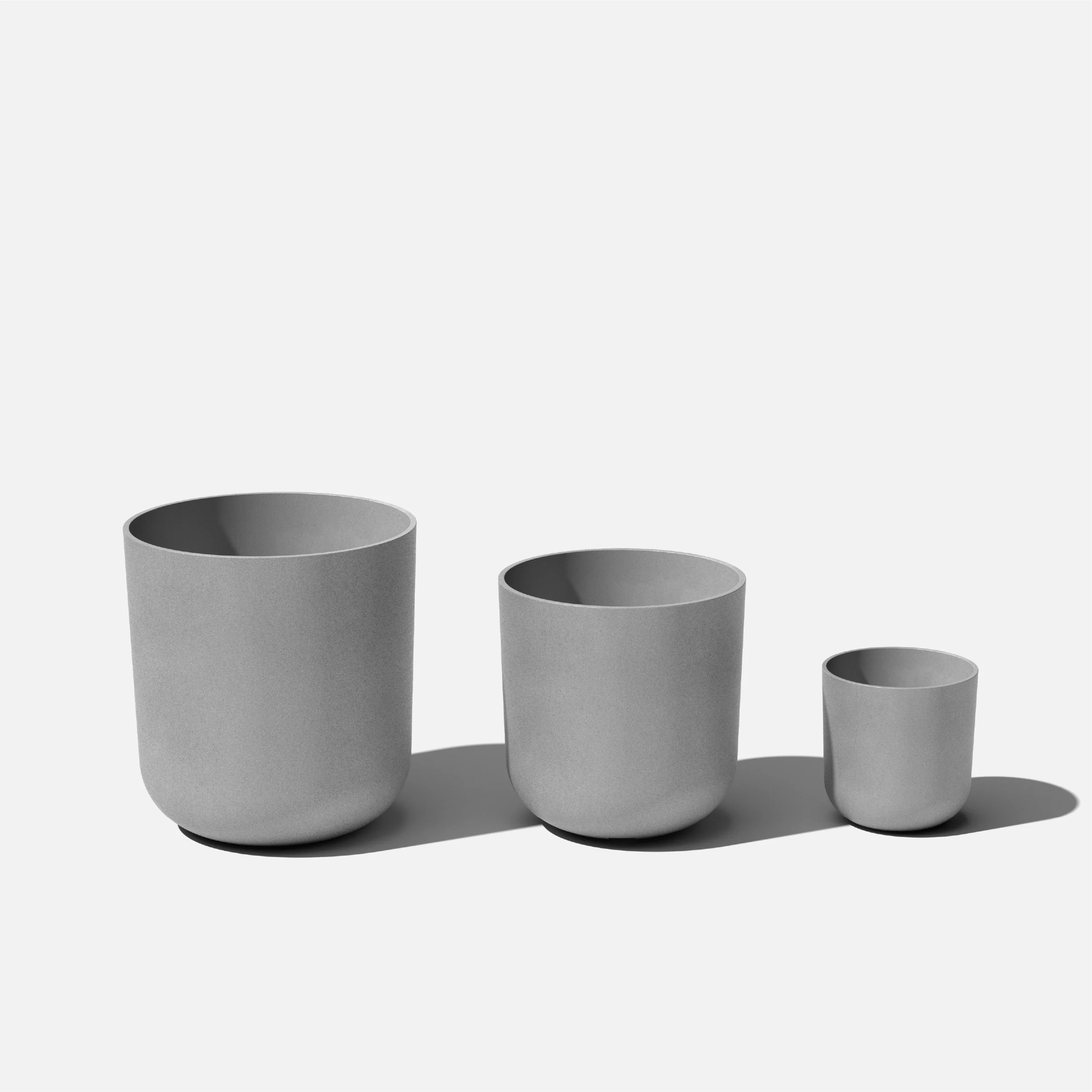 Veradek Kona Series Bundle - Three Piece Set of Plastic-Stone Planters - Gray
