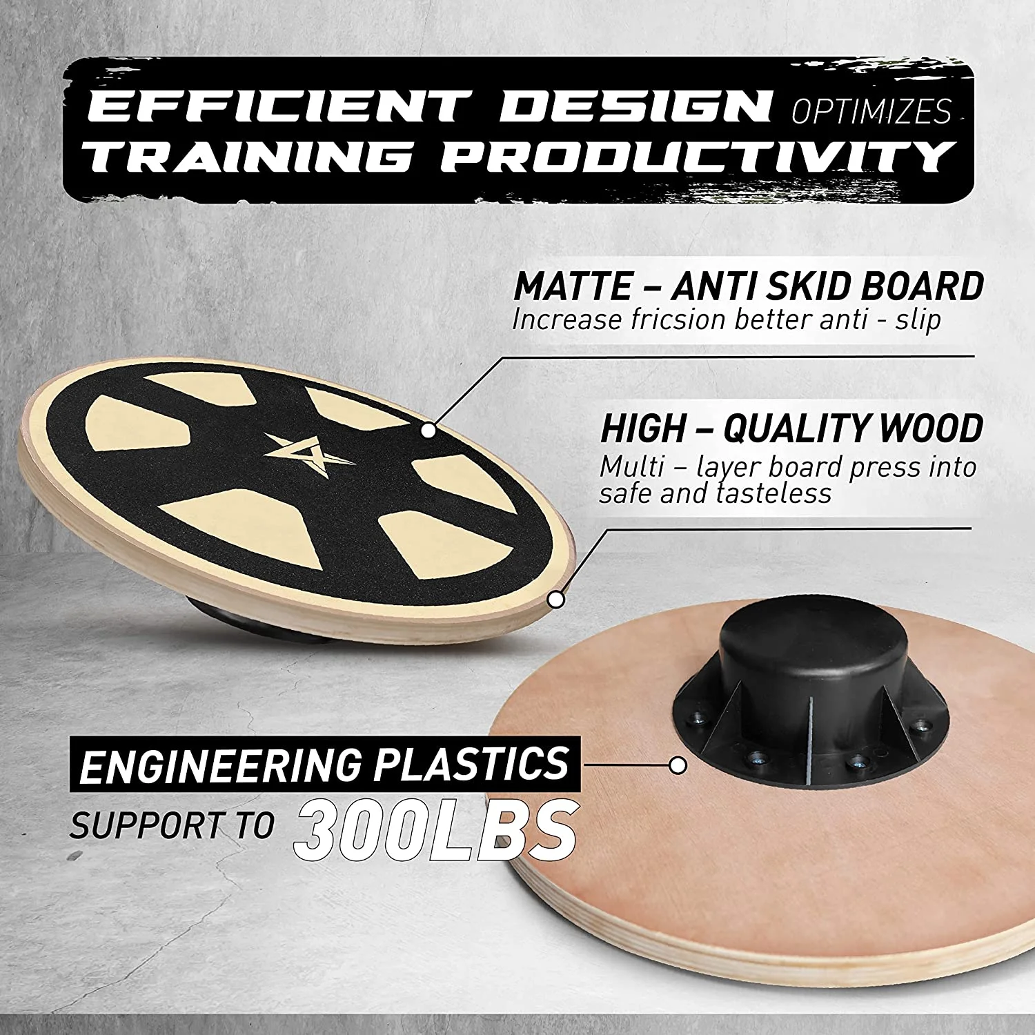 Yes4All Versatile Wooden Wobble Balance Trainer Board with 360 Degree Rotation - New Car Wheel Design