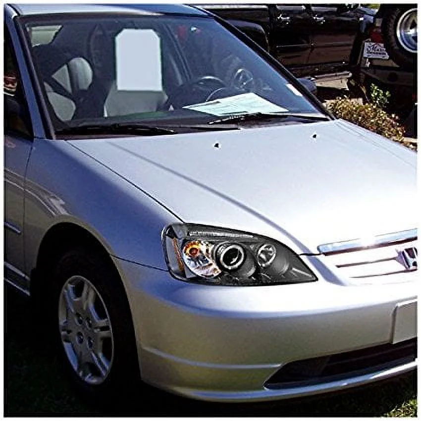 Spec-D Tuning 2LHP-CV01JM-TM Honda Civic Dual Halo Led Black Projector Head Lights