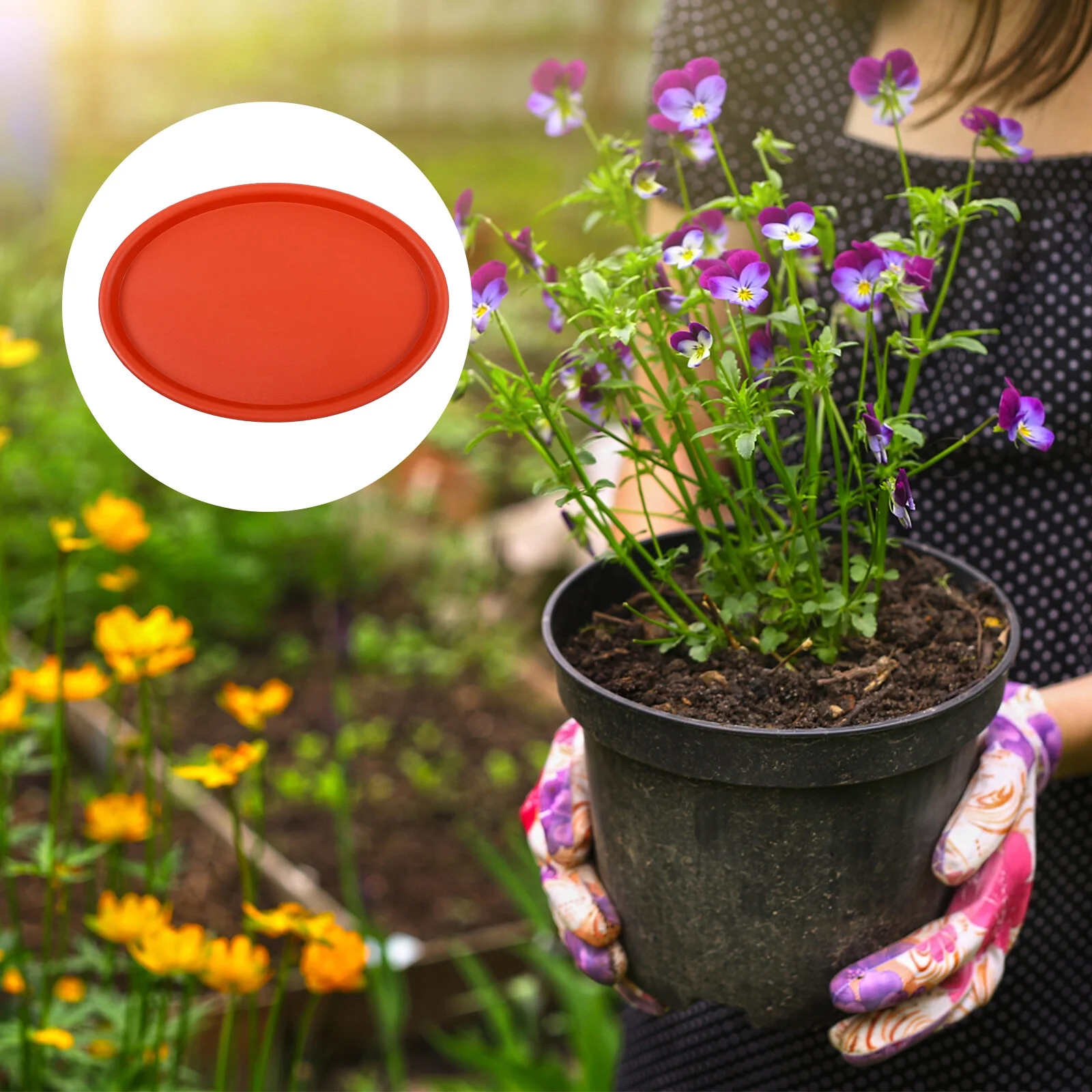 Guichaokj 10Pcs Plant Saucers Oval Flowerpot Trays Plastic Flower Pot Bases Water Trays