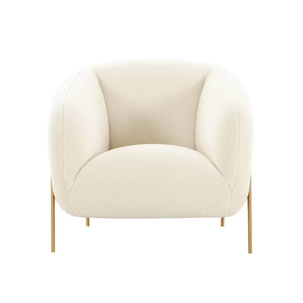TOV Furniture Kandra Cream Shearling Accent Chair