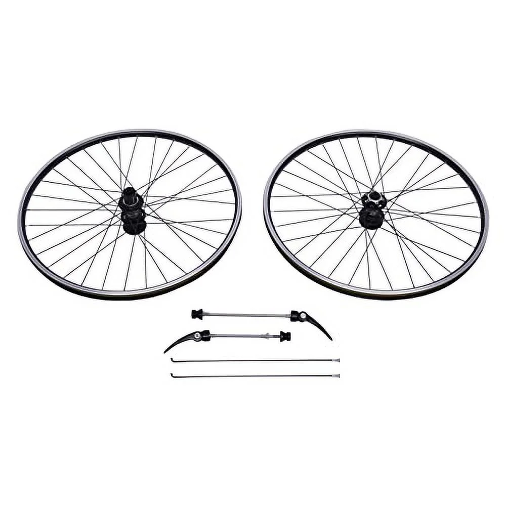 Guaopom Mountain Bike Wheelset 27.5Inch, Aluminum Alloy Rim Disc Brake MTB Wheelset, Quick Release Front Rear Wheels Black Bike Wheels, Double Six Hole Discs Brake Fits 7-12 Speed Casset