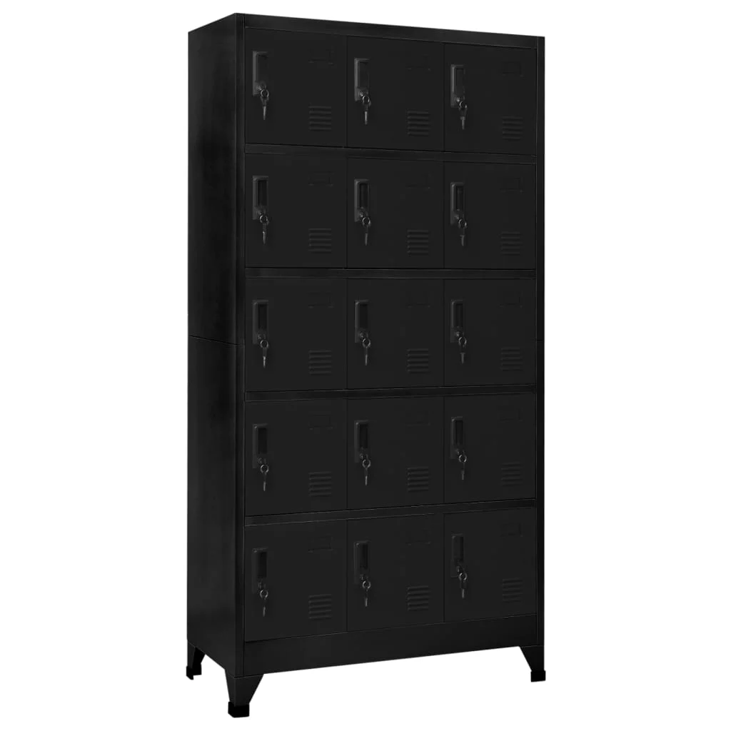 Locker Cabinet Black 35.4