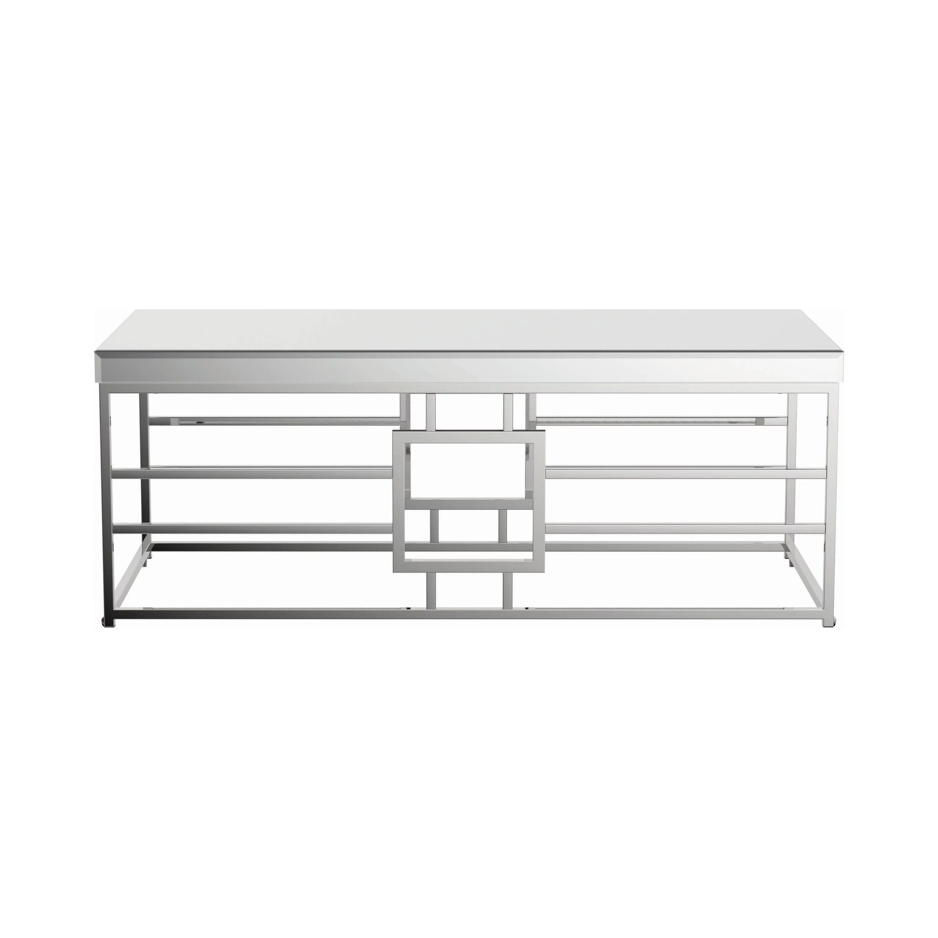 Geometric Frame Rectangular Coffee Table Chrome