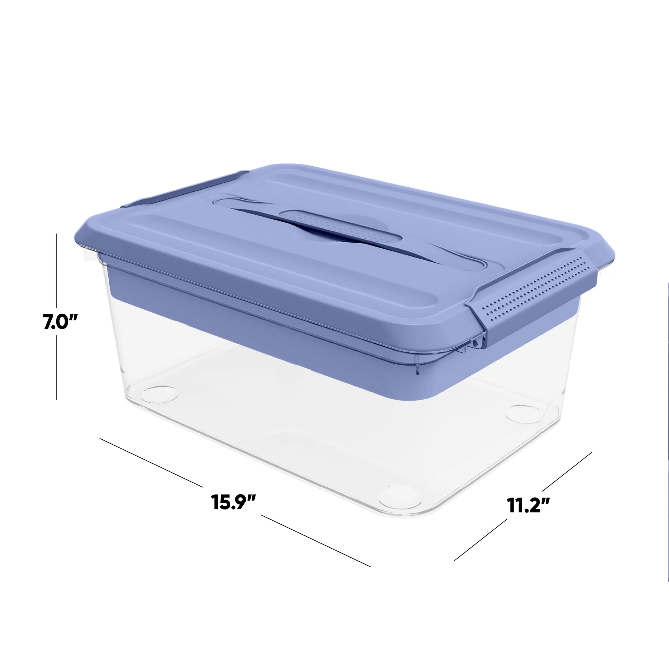 Pen + Gear 14.5-Quart Plastic Latch Storage Box File Organizer, Spring Periwinkle