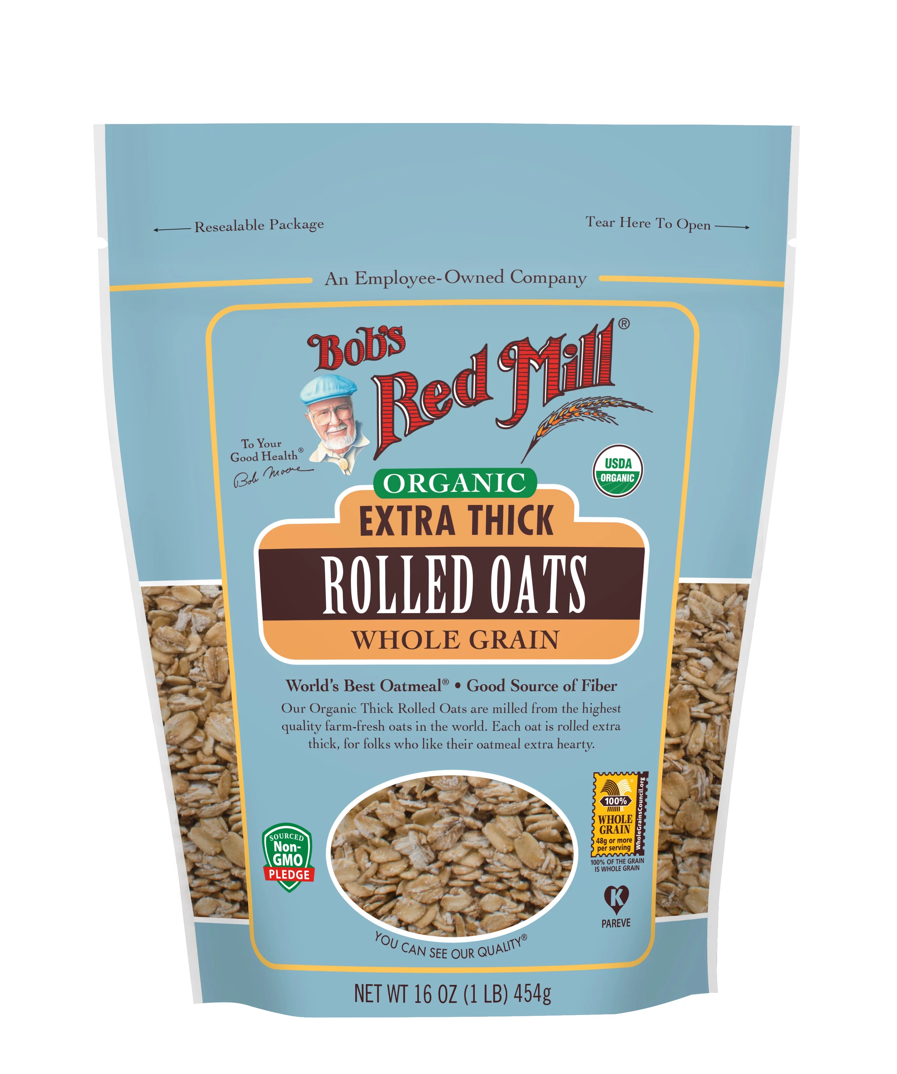 Bob's Red Mill Organic Extra Thick Rolled Oats, 16 Oz