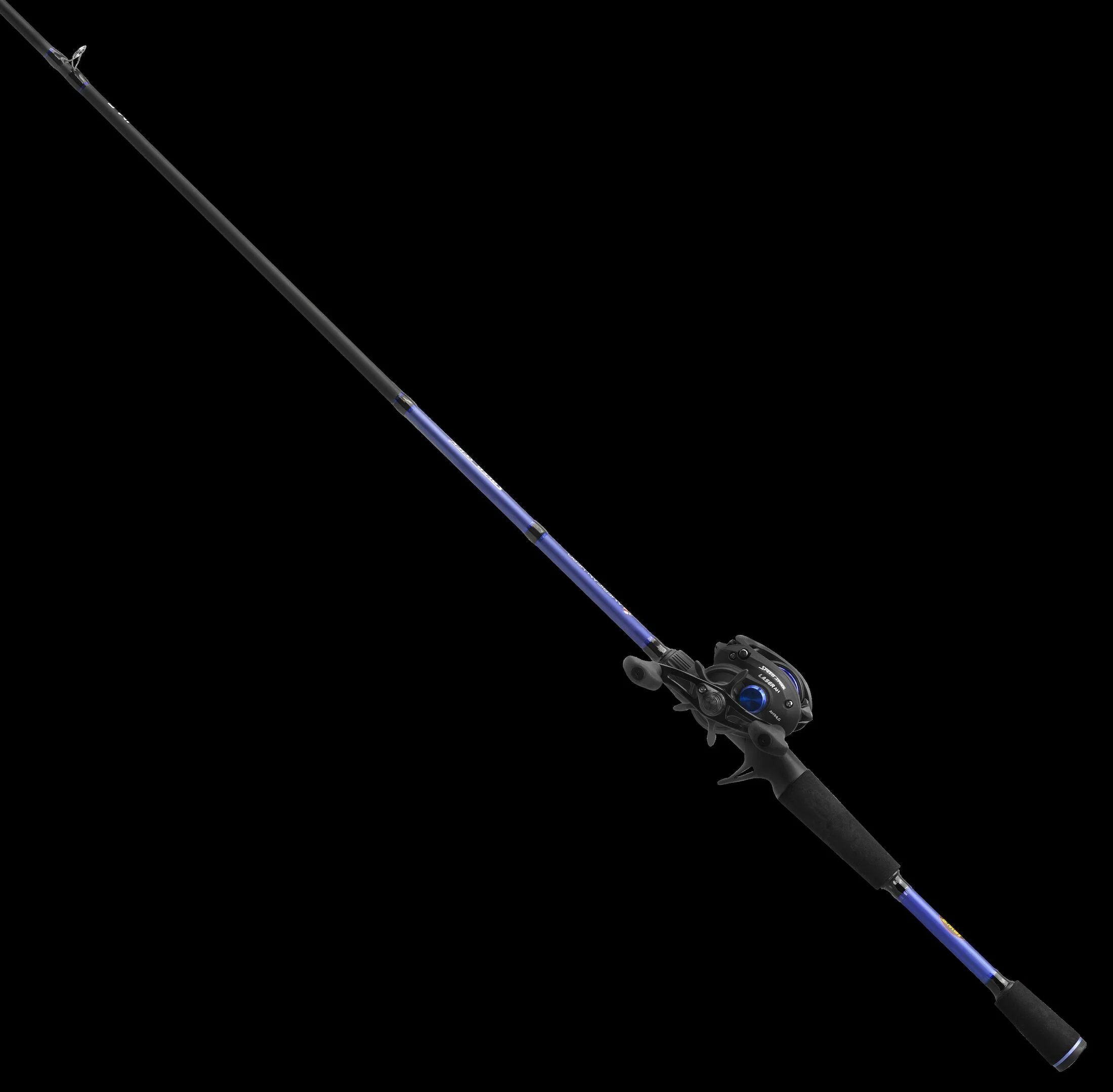 Lew's American Hero Baitcast Reel and Fishing Rod Combo, 7-Foot Rod, Left-Hand Retrieve, Black/Blue