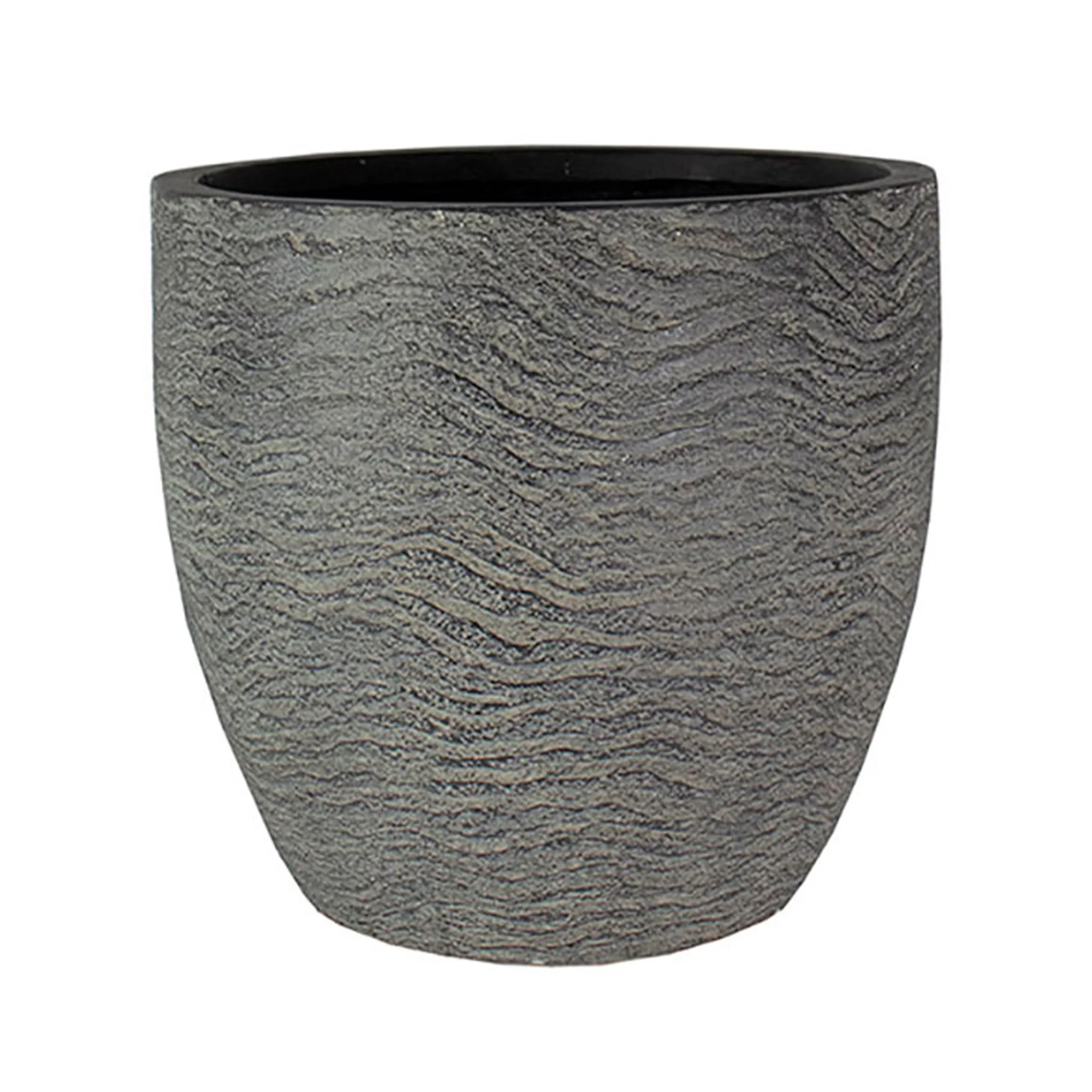 HC Companies Aspen 12 Inch Indoor Outdoor Round Planter, Charcoal (2 Pack)