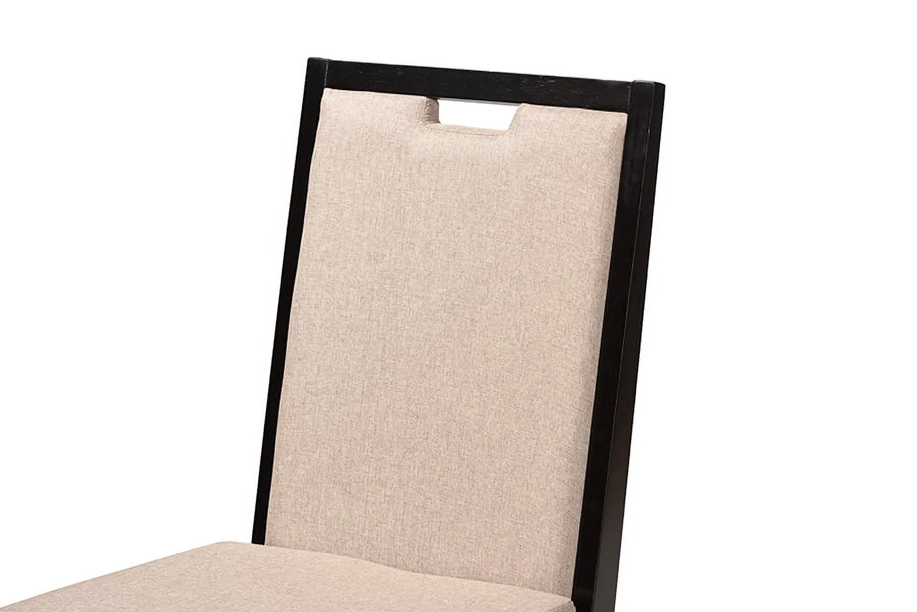 Baxton Studio Rika Modern Sand Fabric and Dark Brown Finished Wood 5-Piece Dining Set