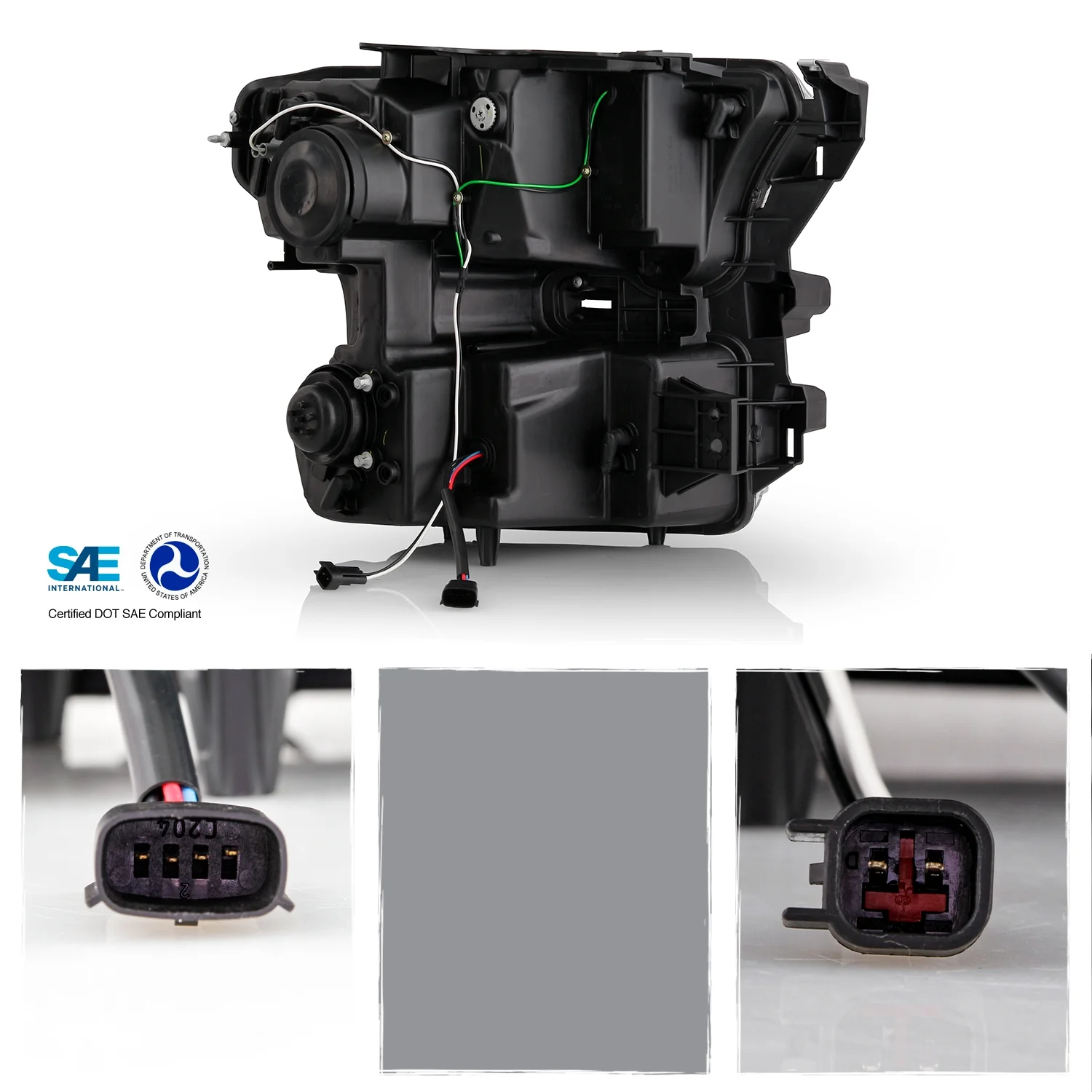 AKKON - For 2015-2017 Ford Suerduty F-150 F150 Halogen Model LED Light Tube Upgrade Projector Headlights- Black