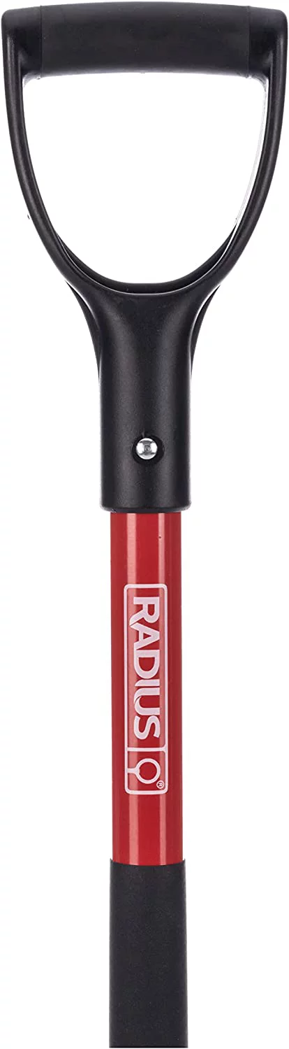 Radius Premium D-Handle Round-Point Shovel, Steel Shaft
