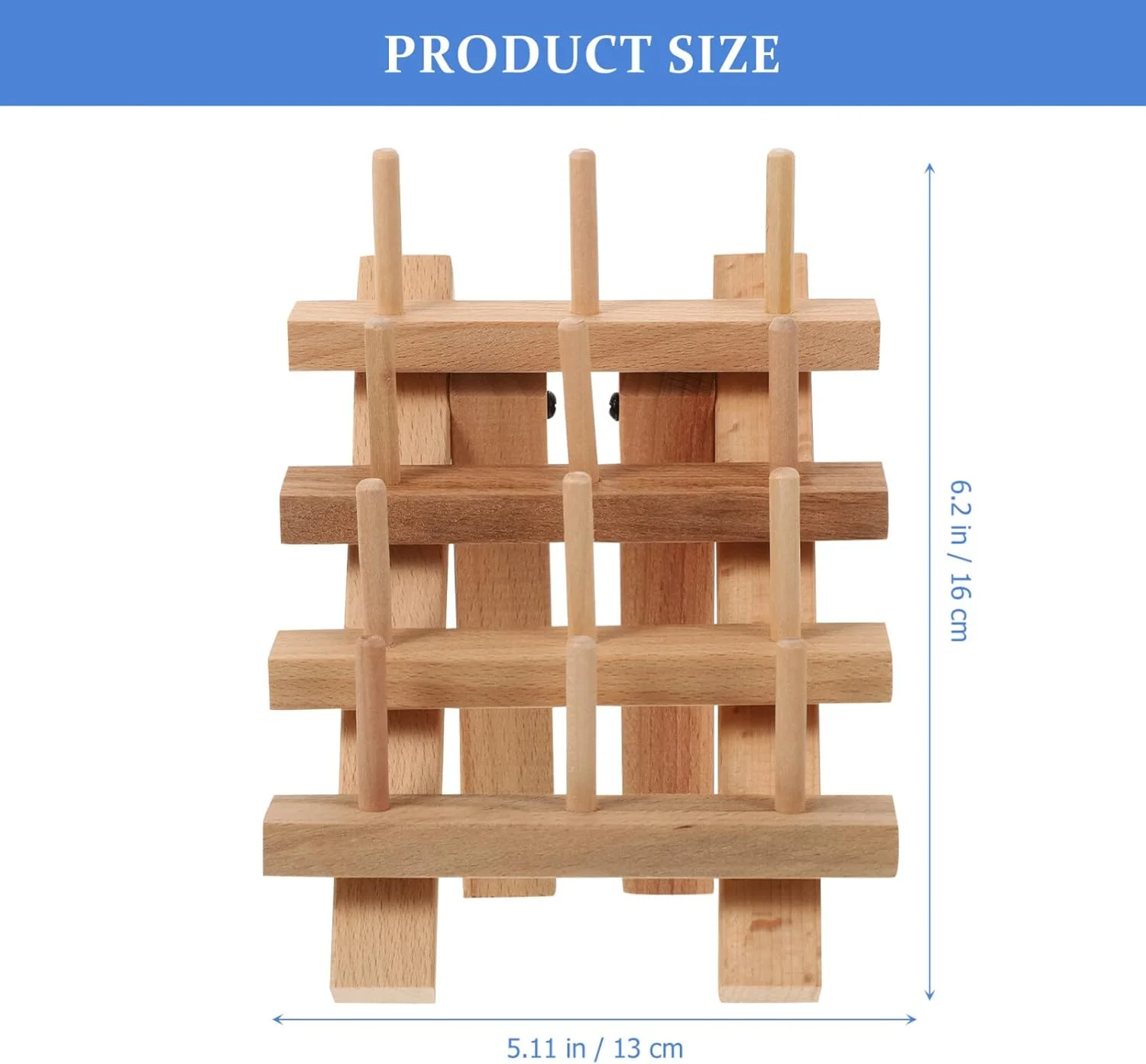 Thread Holder Stand Sewing Thread Rack Holder Thread Spool Organizer Hair Rack for Braiding Hair Foldable Thread Rack Yarn Bowl Holder Bobbin Rack Wooden Red Beech Bamboo
