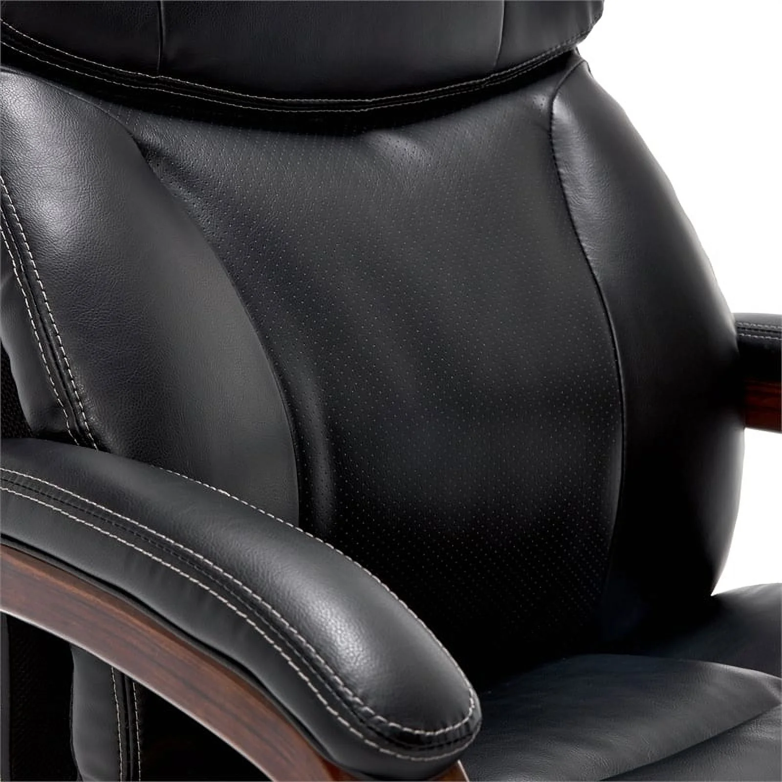 Scranton & Co Upholstered Modern Faux Leather Executive Office Chair in Black