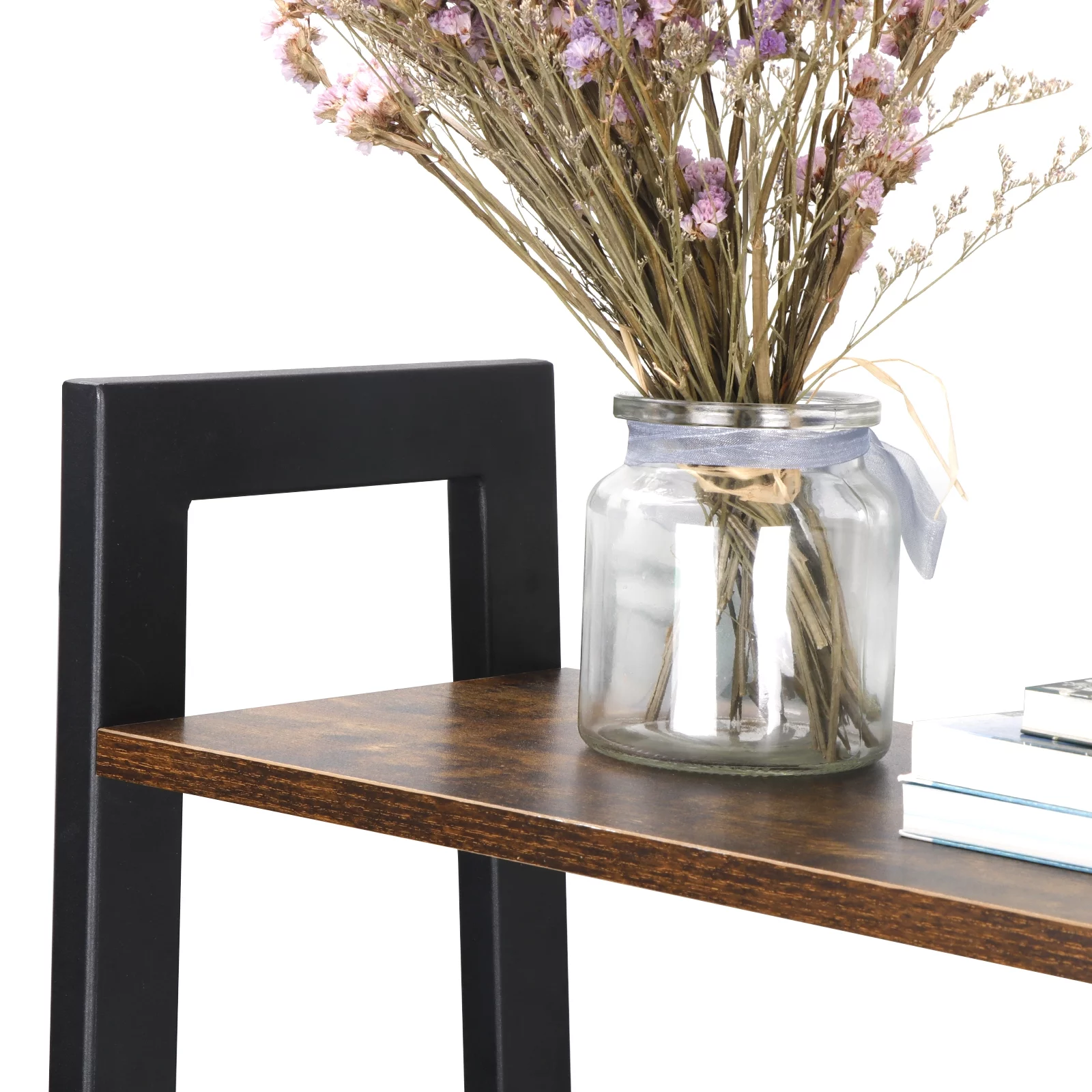 ZENY Home Ladder Shelf Metal Frame Four Tiers Modern Bookcase, 22.4 x 13