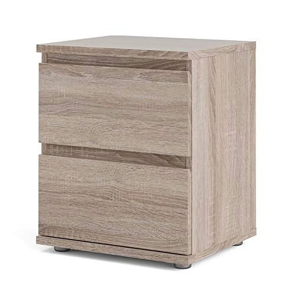 Pemberly Row Contemporary 2 Drawer Nightstand in Truffle