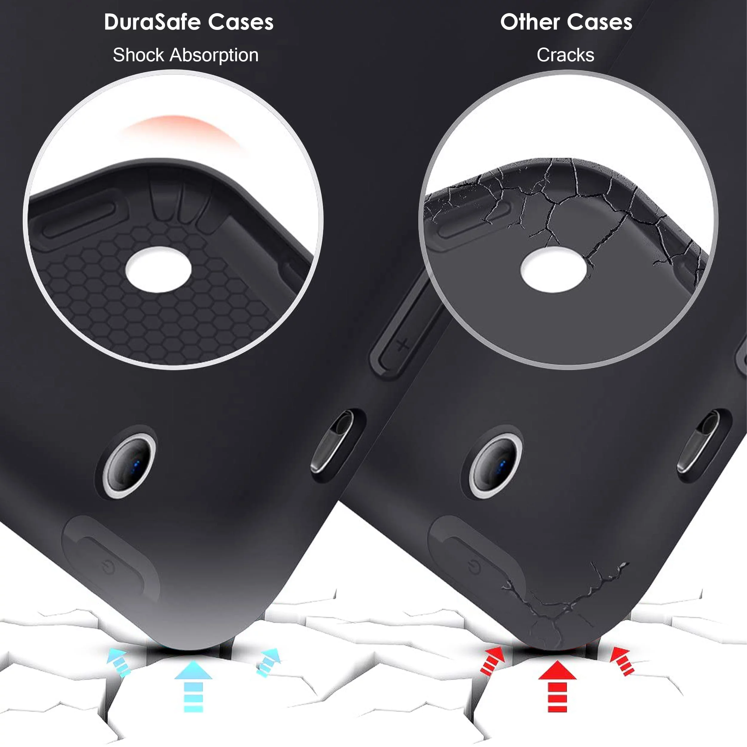 DuraSafe Cases iPad 9.7 Inch Air 2nd 1st 6th 5th Gen [ iPad 6 5 Air 2 1 ] MH2V2LL/A MH2W2LL/A MH2U2LL/A MGLW2LL/A MGL12LL/A MH0W2LL/A TriFold Soft Silicone Shock Proof Magnetic Flip Case - Black