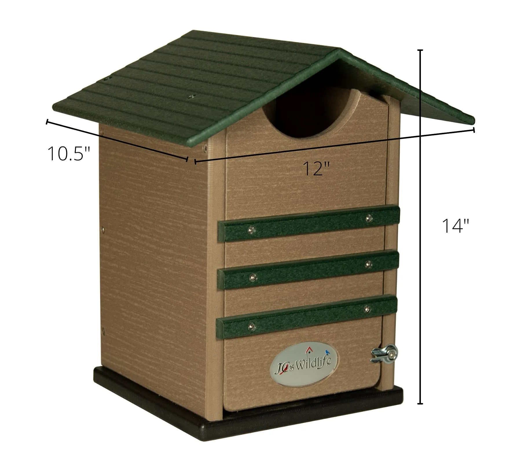 JCs Wildlife Ultimate Poly Screech Owl/Saw-Whet Owl House (Green/Tan)