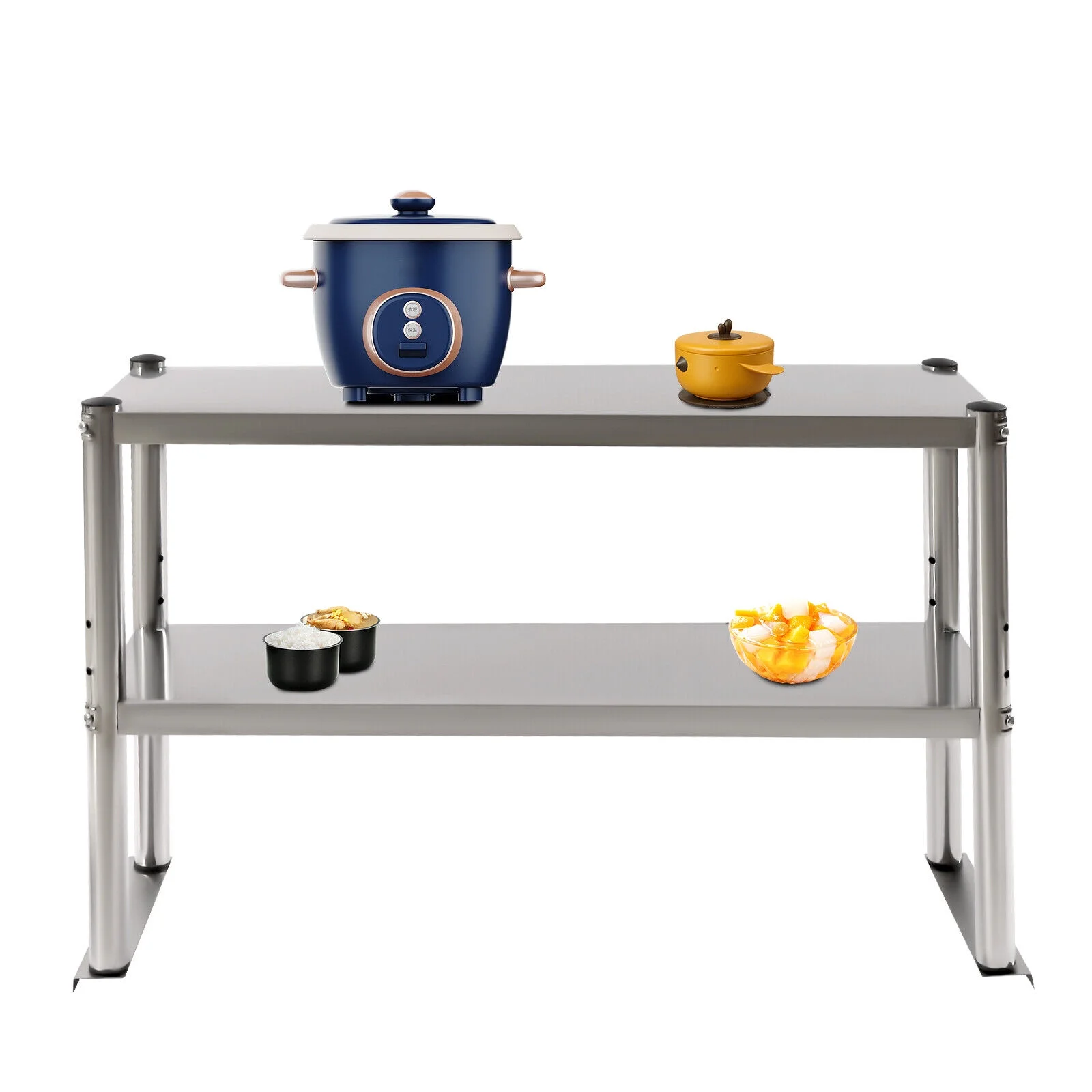 FETCOI Stainless Steel Work Table Food Prep Shelf Station Commercial Kitchen Restaurant (12x36In)