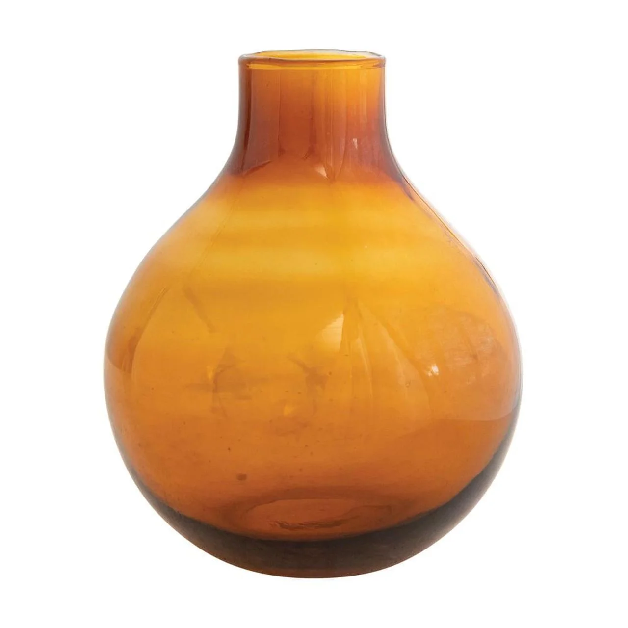Bloomingville Minimalist Spherical Glass Vase, Amber