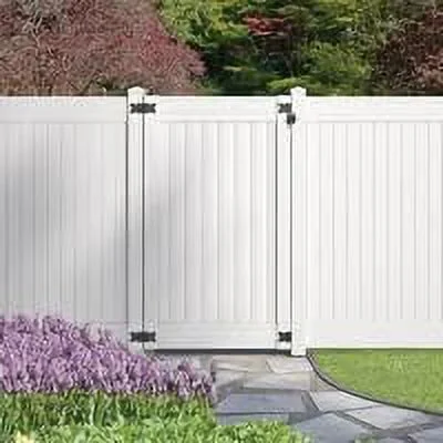 AUCHI Somerset 6 ft. x 42 in. White Vinyl Privacy Gate