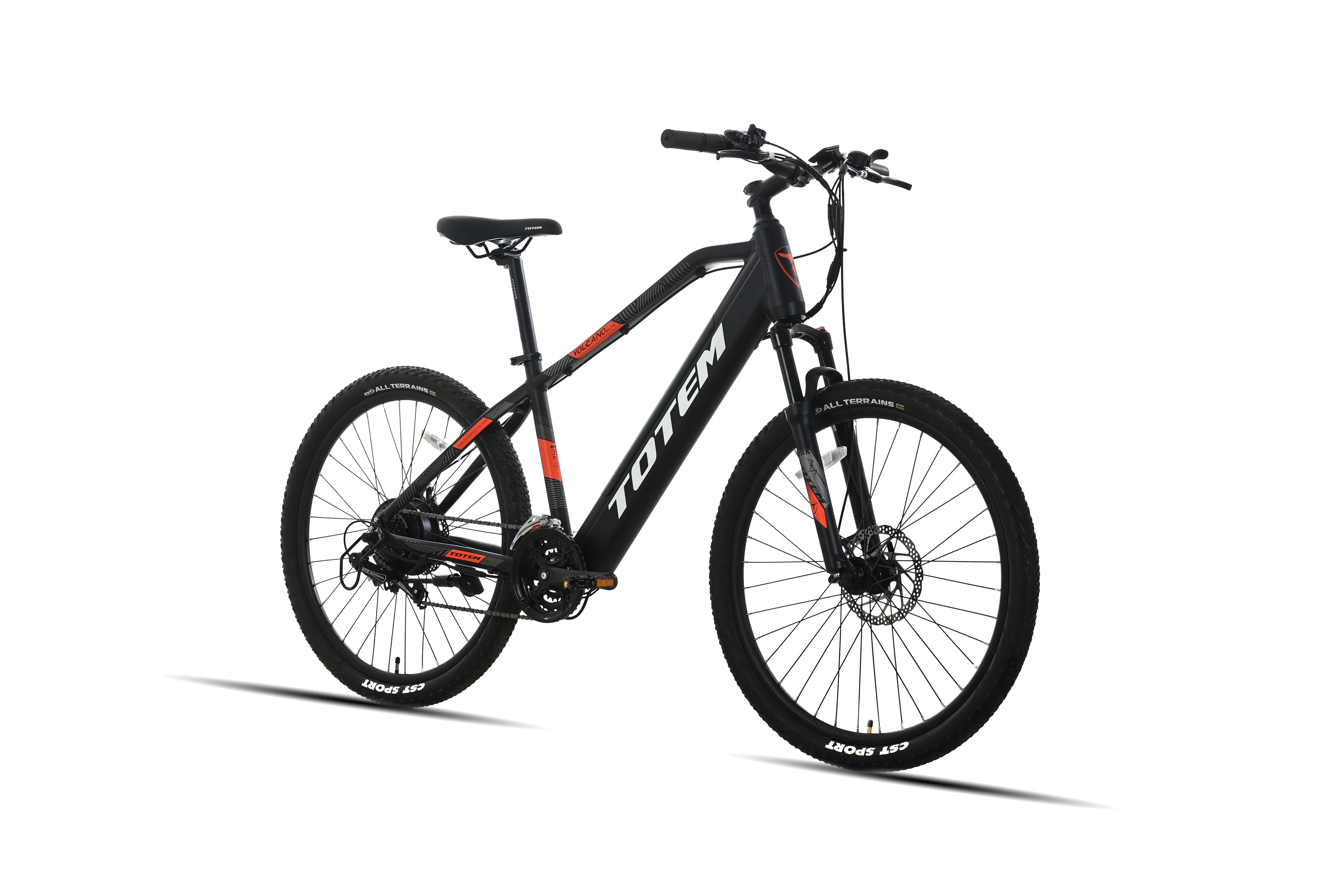 Ltmate Volcano Electric Bike for Adults 27.5”, 500W Powerful Motor, Ebike 48V 11.6Ah Removable Integrated Lithium Battery, 21-Speed, Mechanical Locking Suspension Fork, Black and Orange