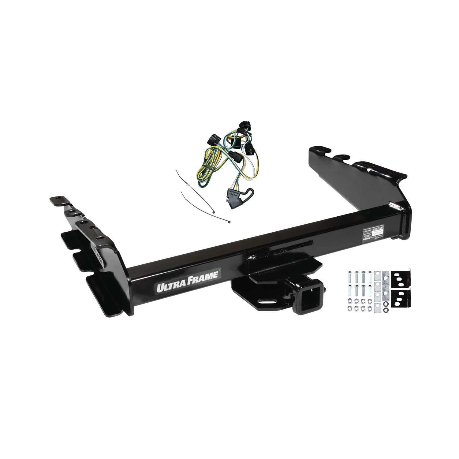 1995-2002 Dodge Ram 3500 Draw-Tite Class 5 Trailer Hitch, 2 Inch Square Receiver, Black w/ Custom Fit Wiring Kit